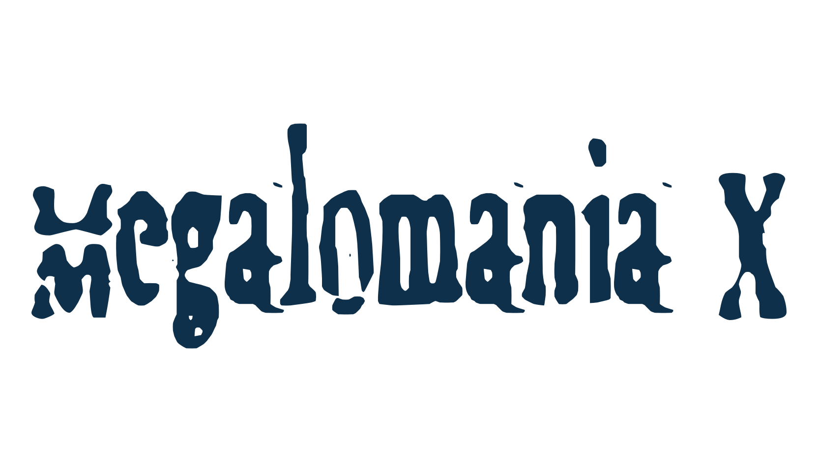 Megalomania X, fancy destroy decorative font preview