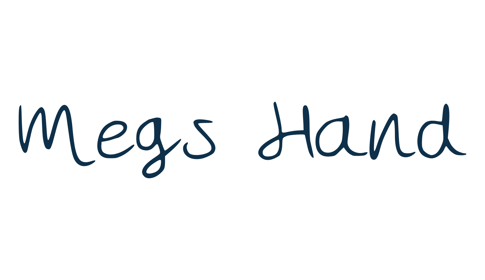 Megs Hand, script handwritten fancy decorative calligraphy font preview