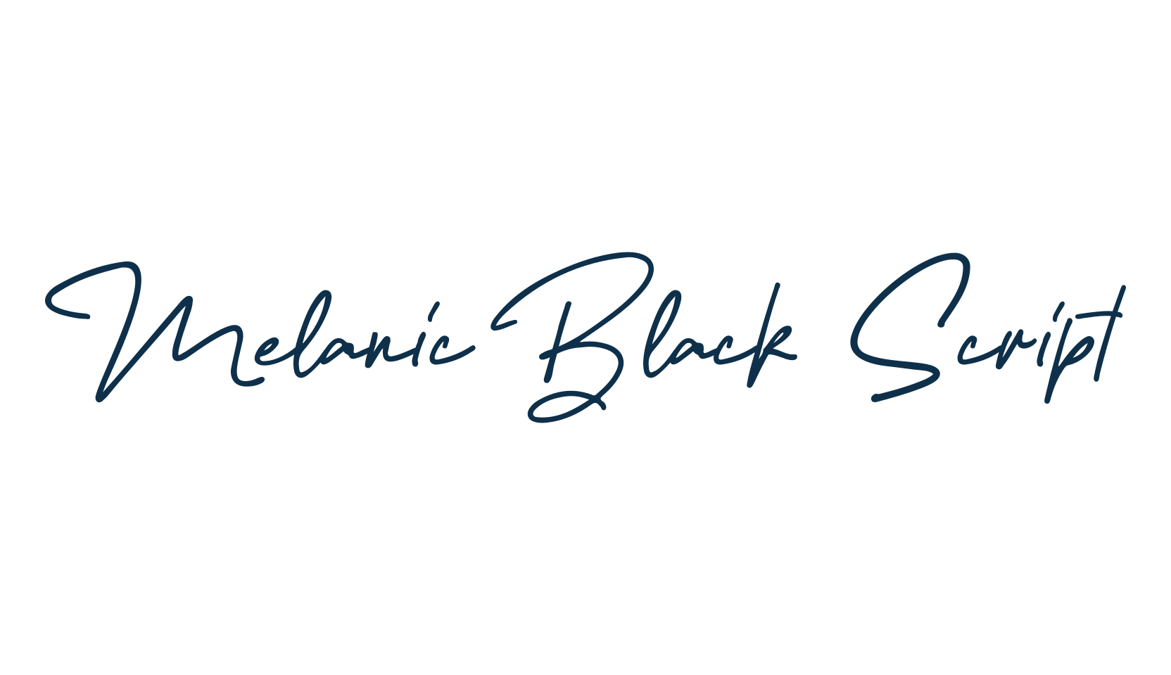 Melanic Black Script, handwriting font preview