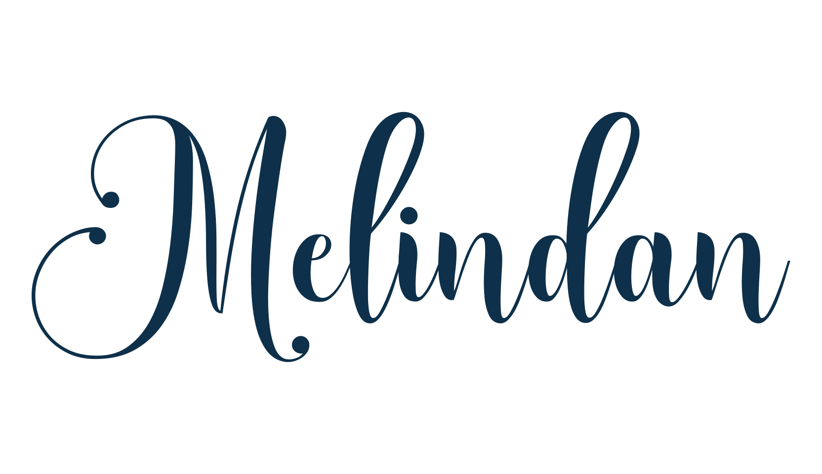 Melindan, script calligraphy fancy decorative font preview