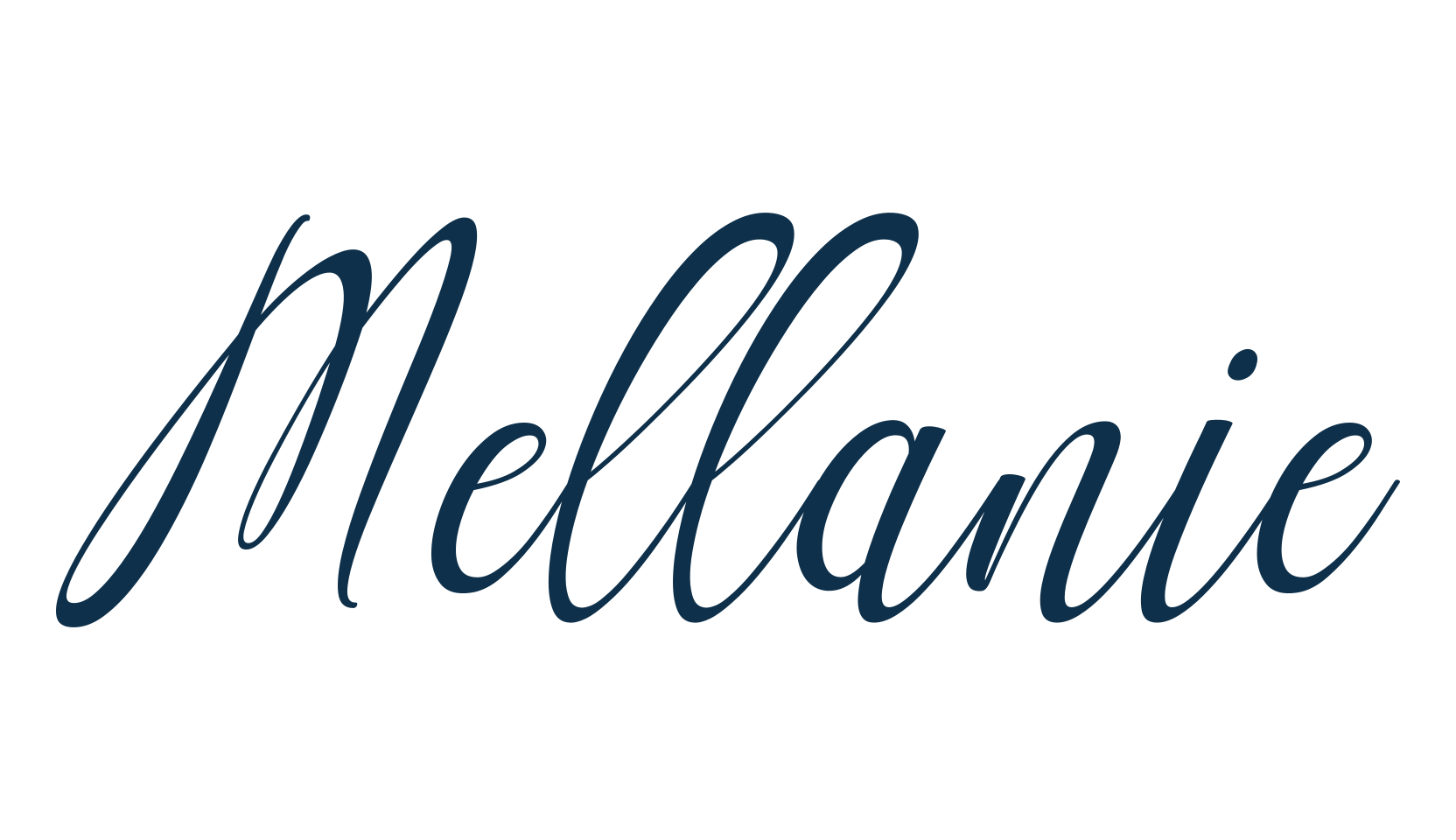 Mellanie, script calligraphy fancy decorative font preview