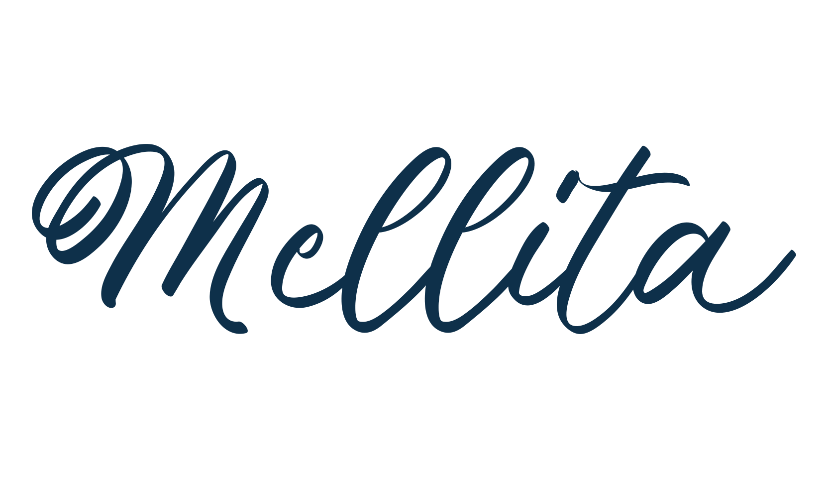 Mellita, script calligraphy fancy decorative font preview