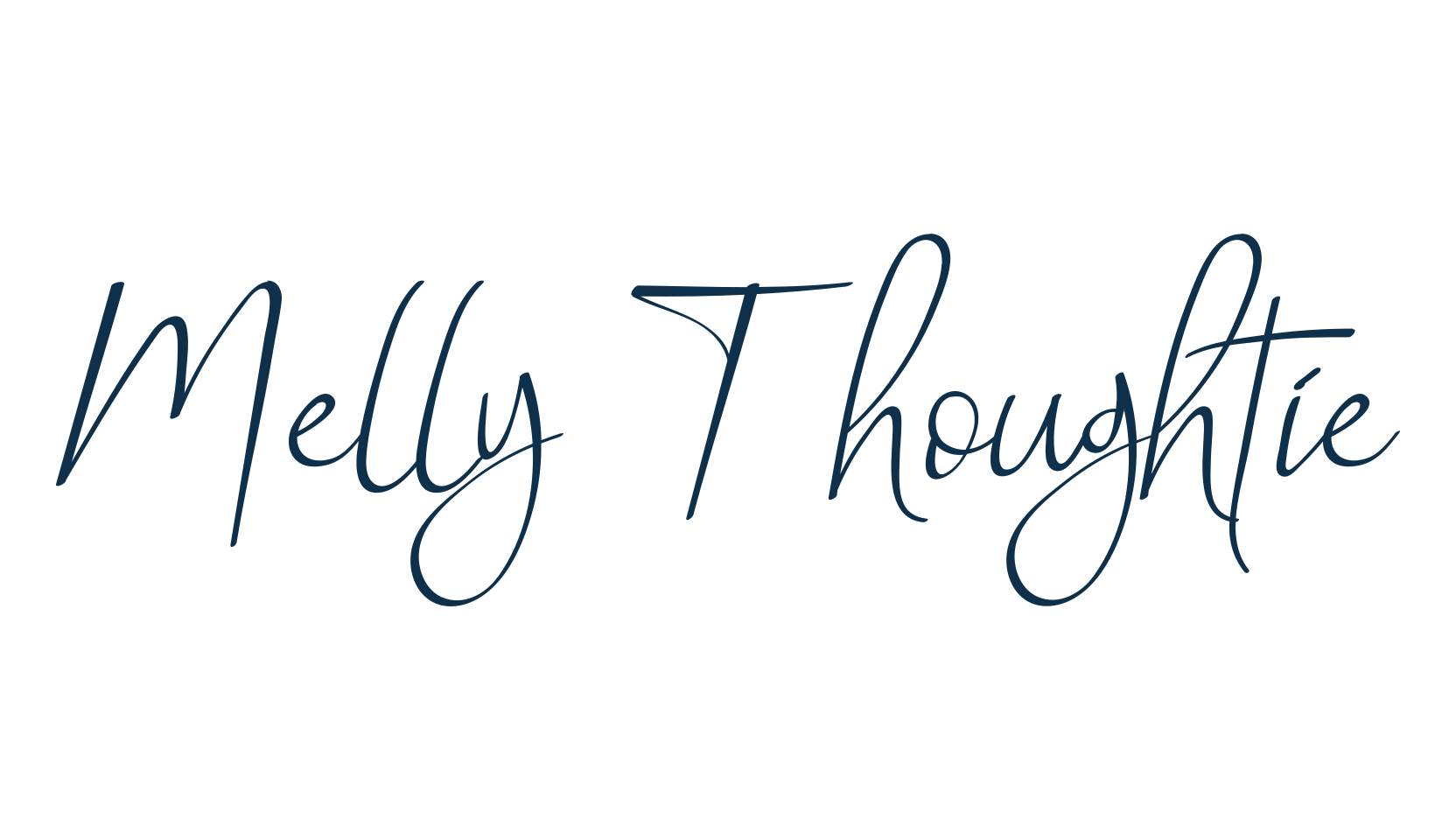 Melly Thoughtie, script handwritten fancy decorative calligraphy font preview