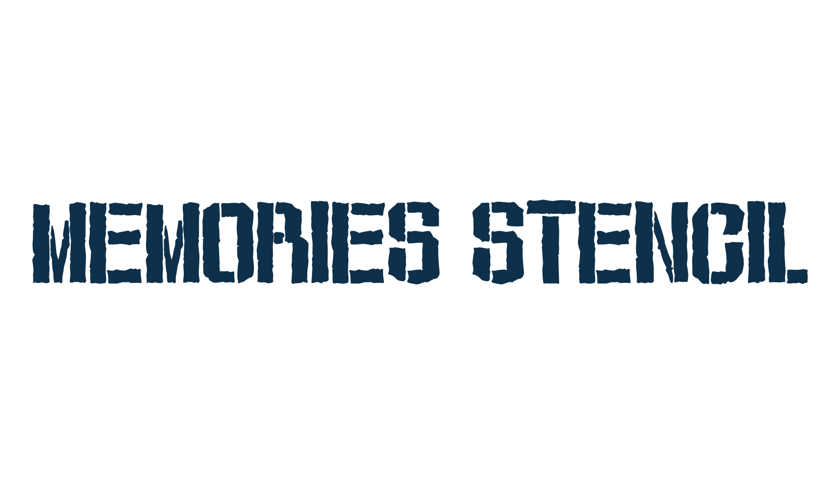 Memories Stencil, stencil, army font preview