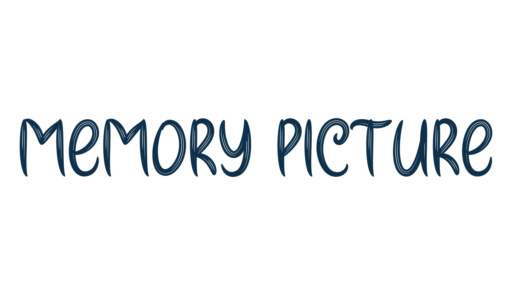 Memory Picture, script brush fancy decorative calligraphy font preview