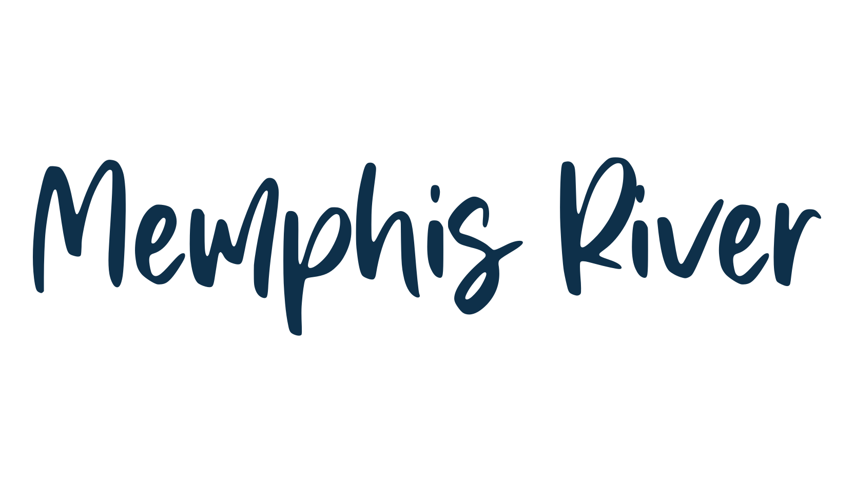Memphis River, handwriting font preview