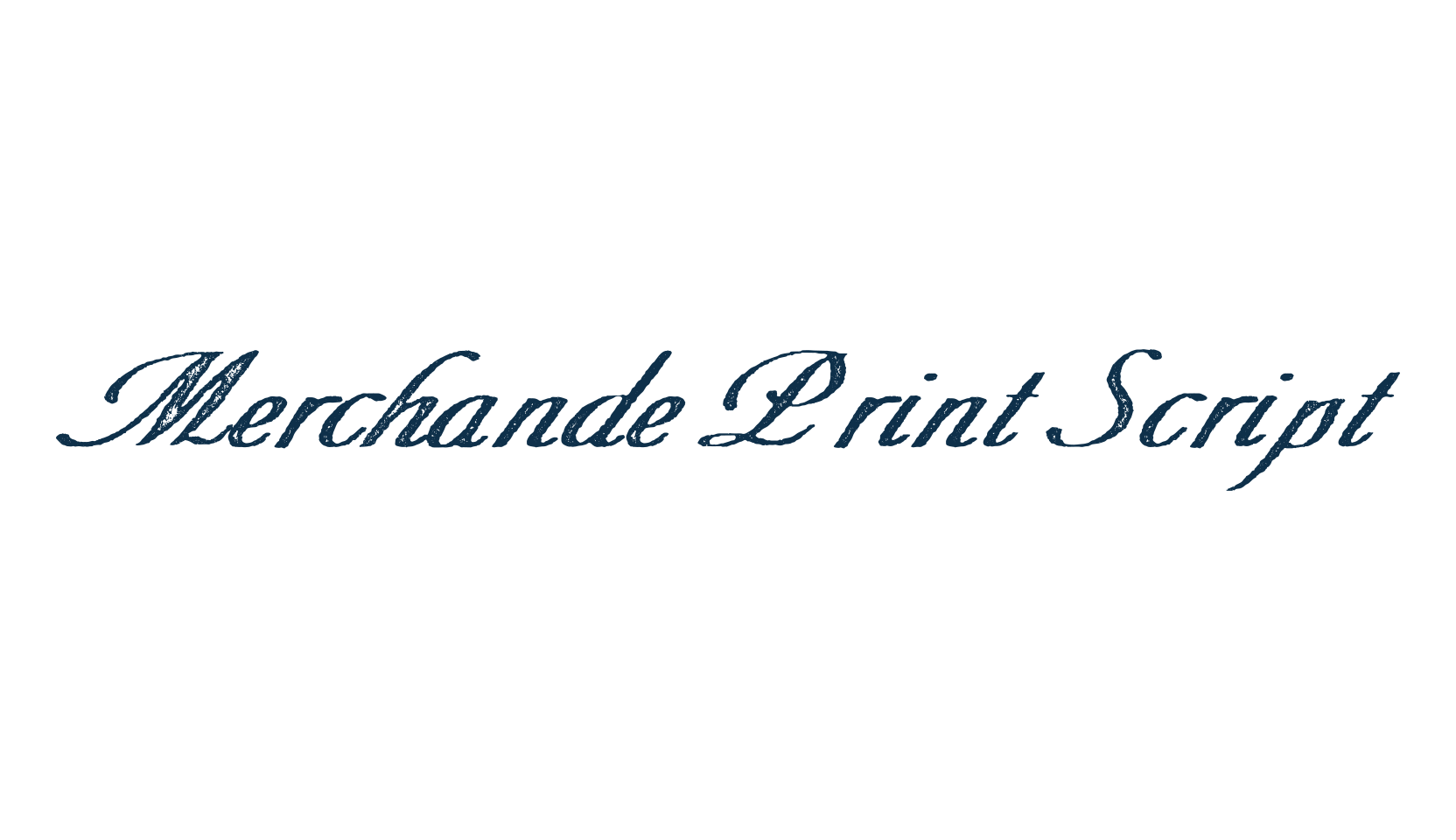 Merchande Print Script, various font preview