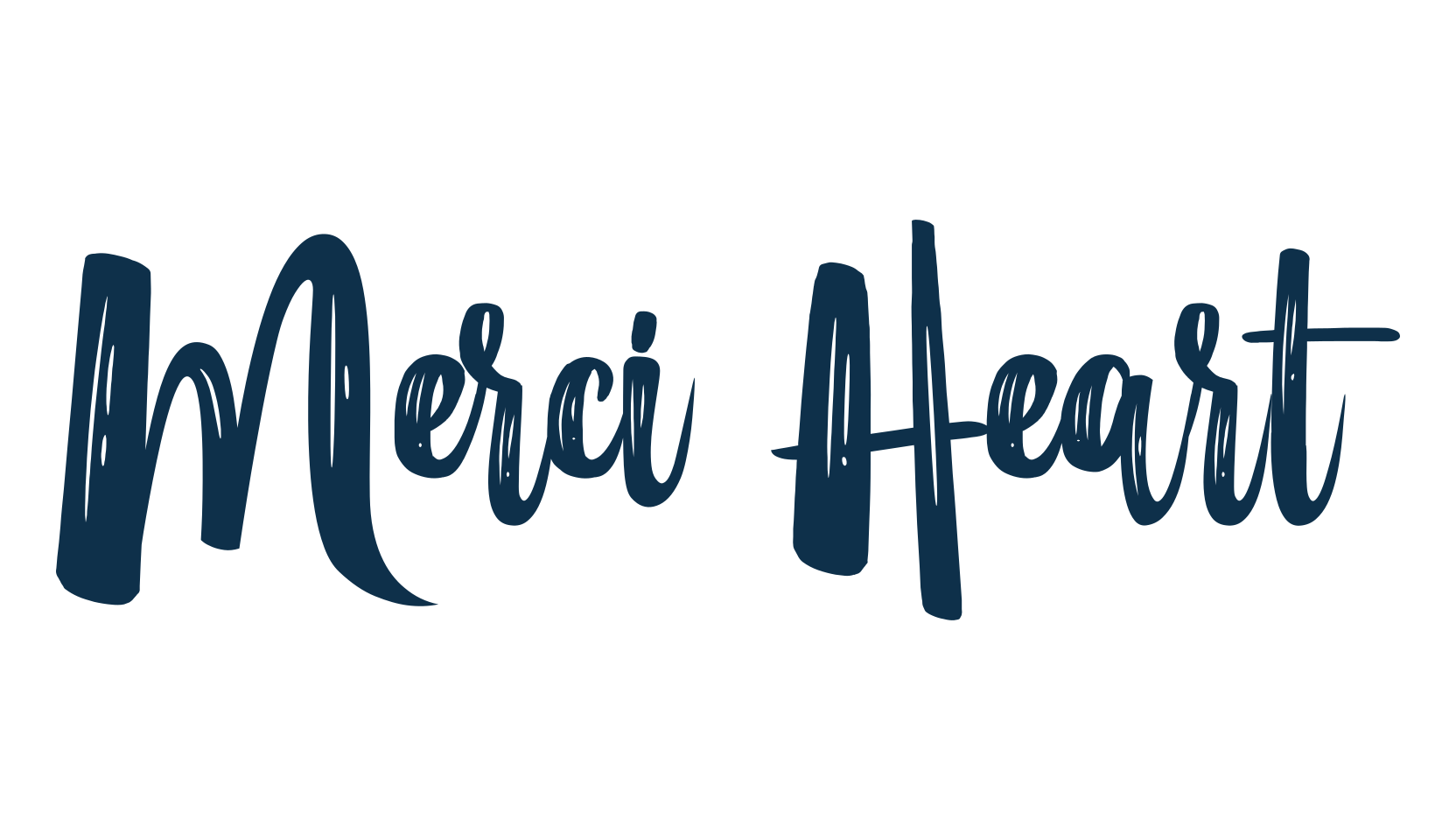 Merci Heart, script brush fancy decorative calligraphy font preview