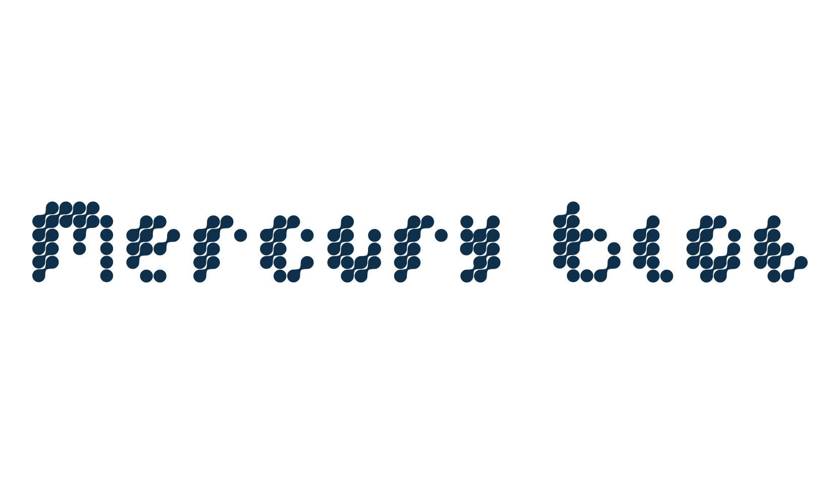 Mercury Blob, techno lcd sci-fi font preview