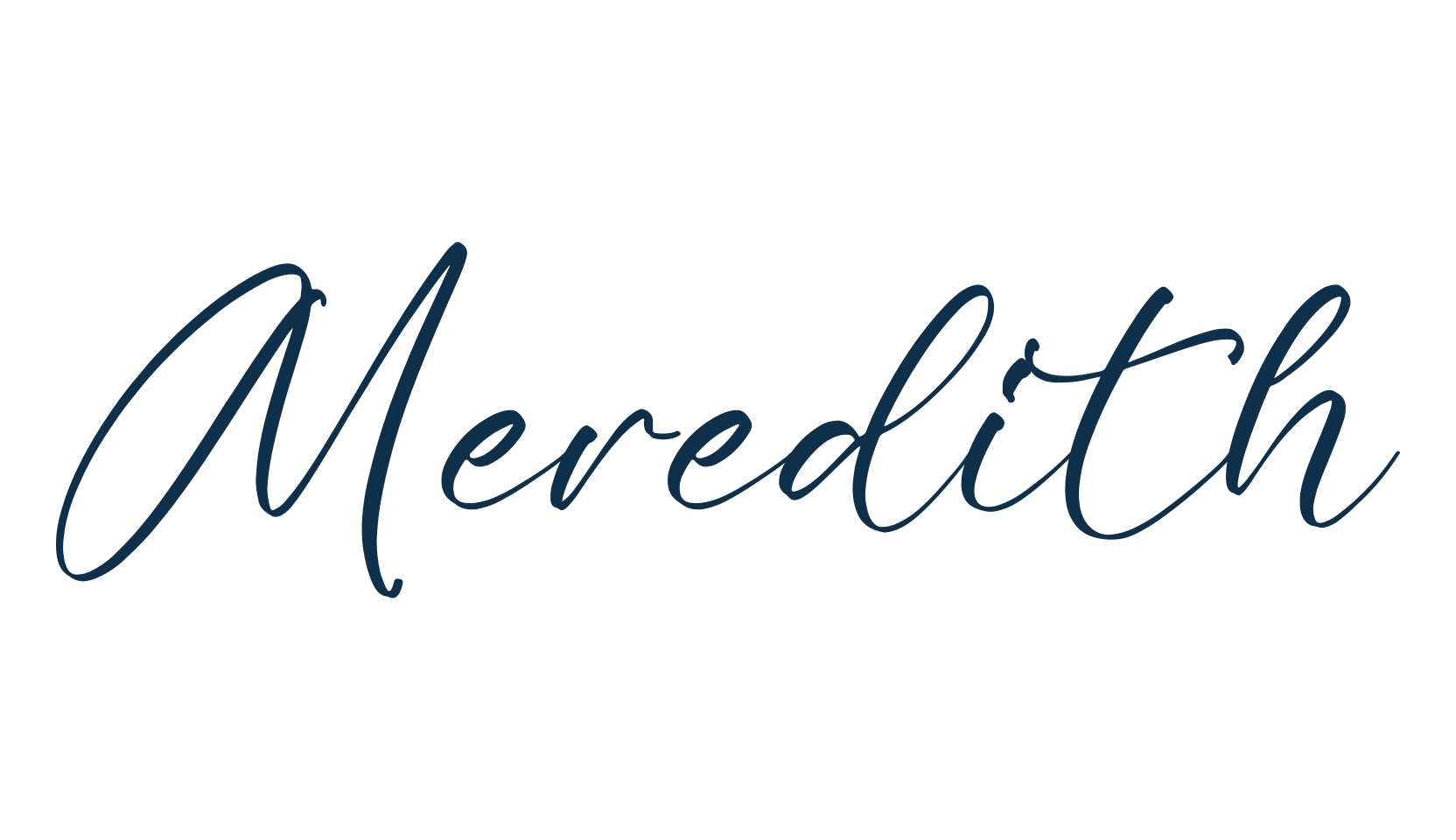 Meredith, script handwritten fancy decorative calligraphy font preview