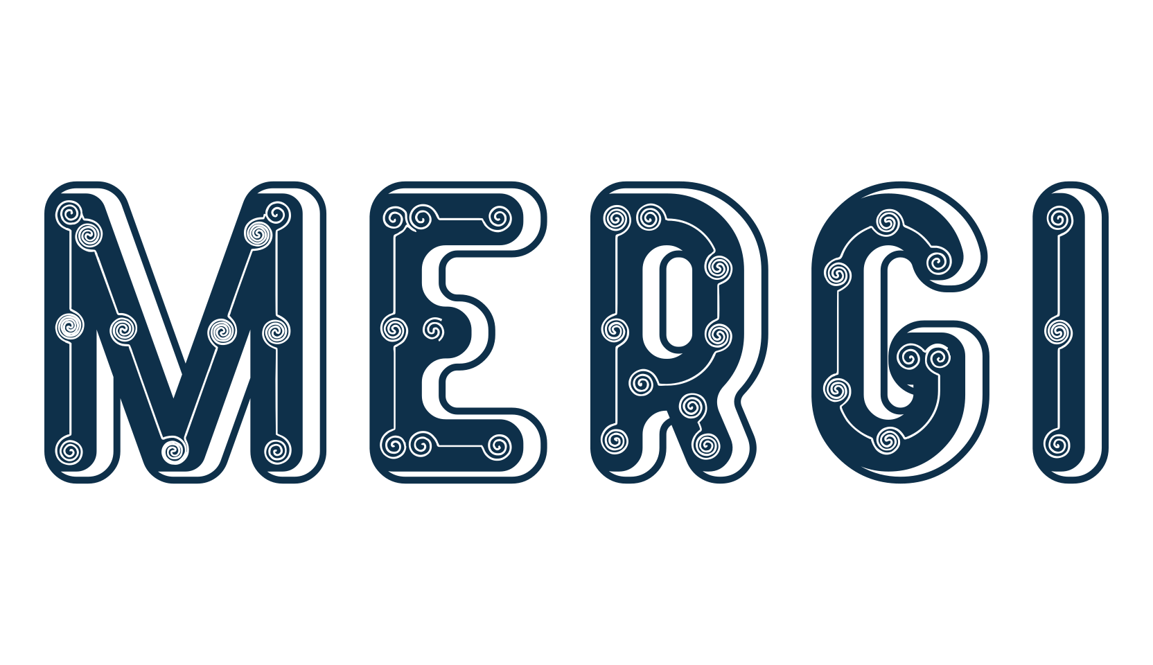 Mergi, decorative font preview