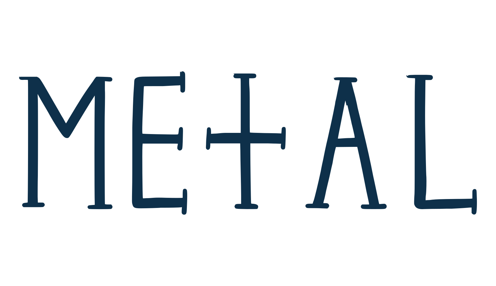 Metal, modern font preview