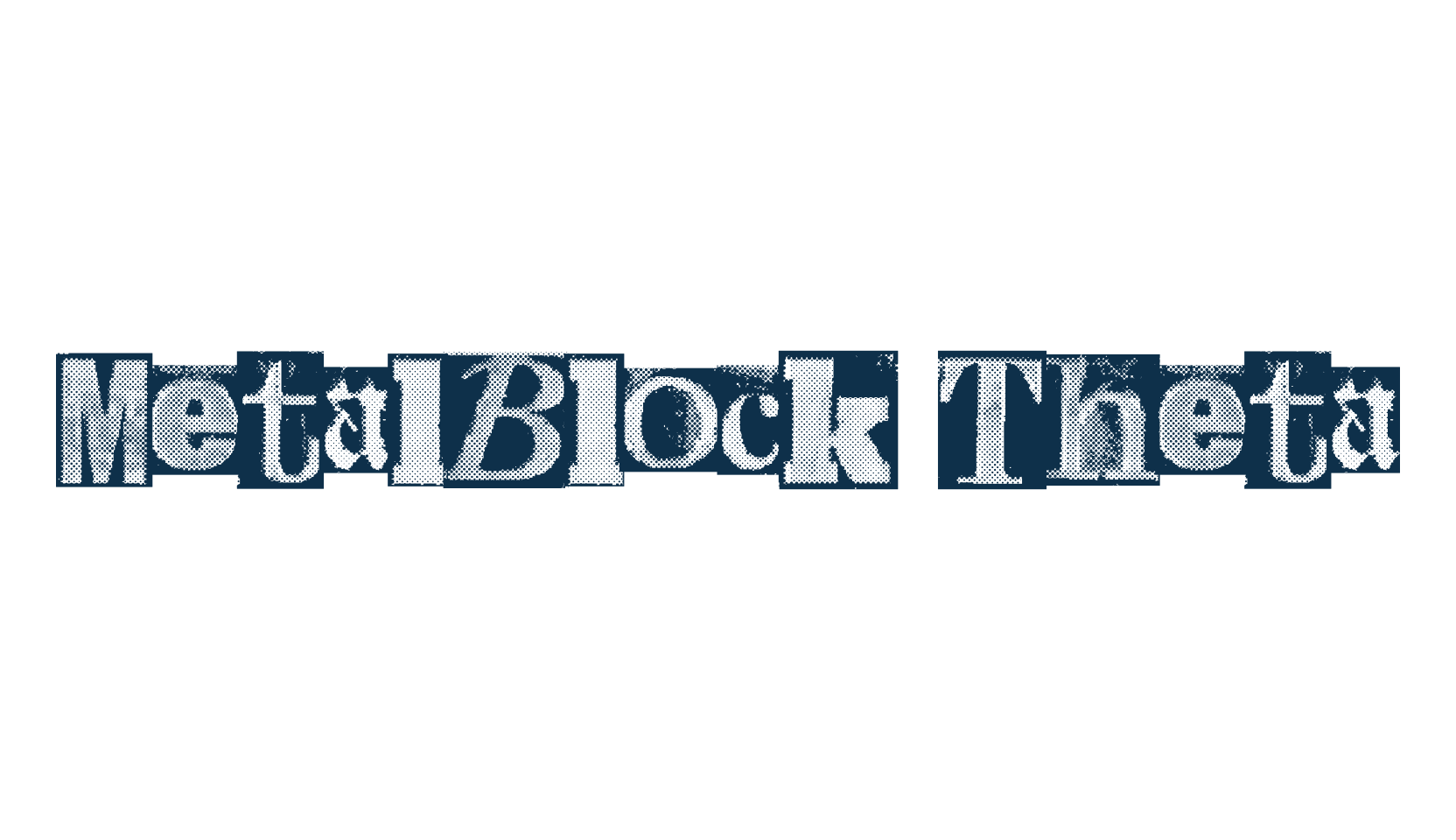 MetalBlock Theta, fancy eroded decorative font preview