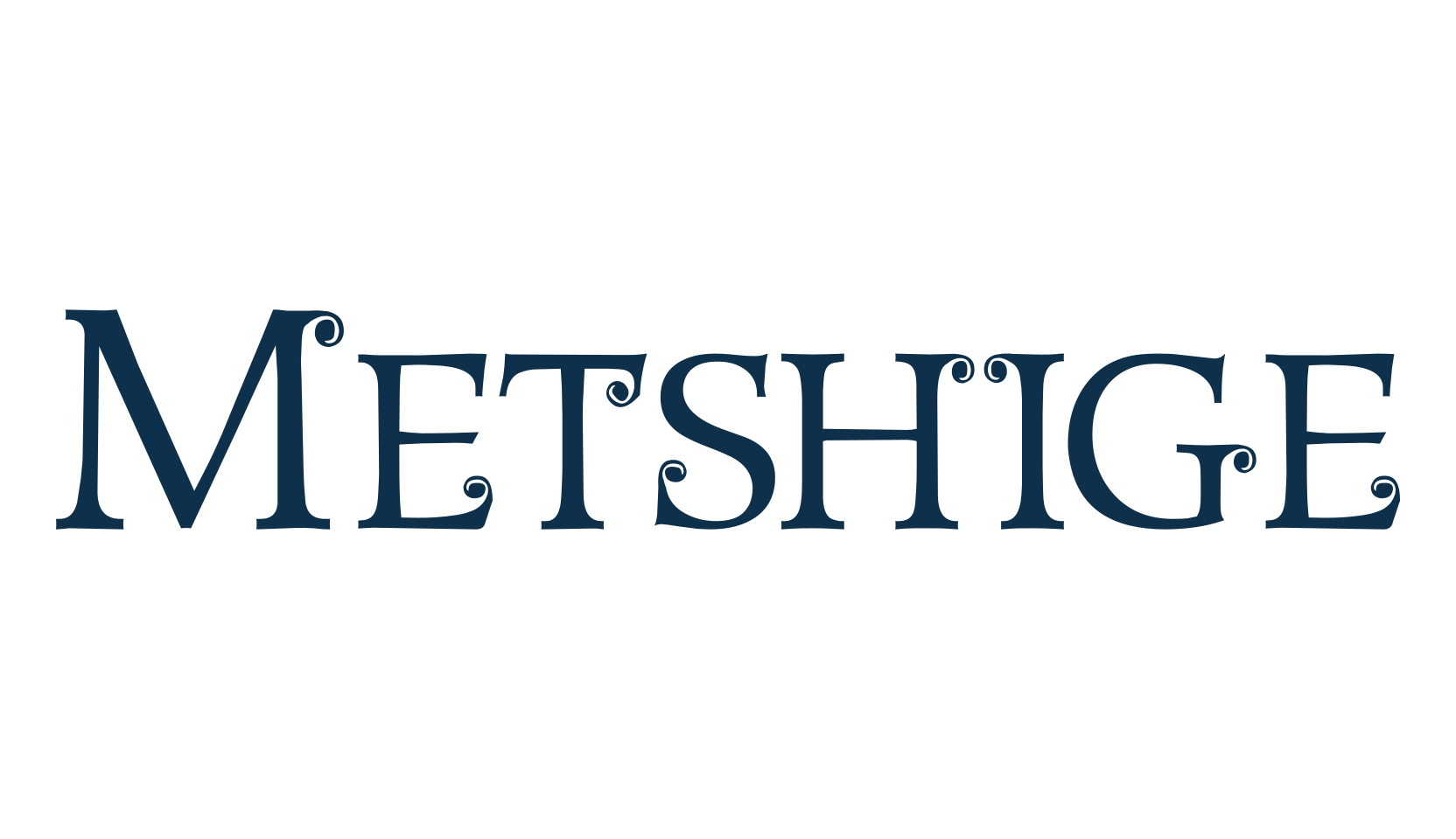 Metshige, fancy curly decorative font preview