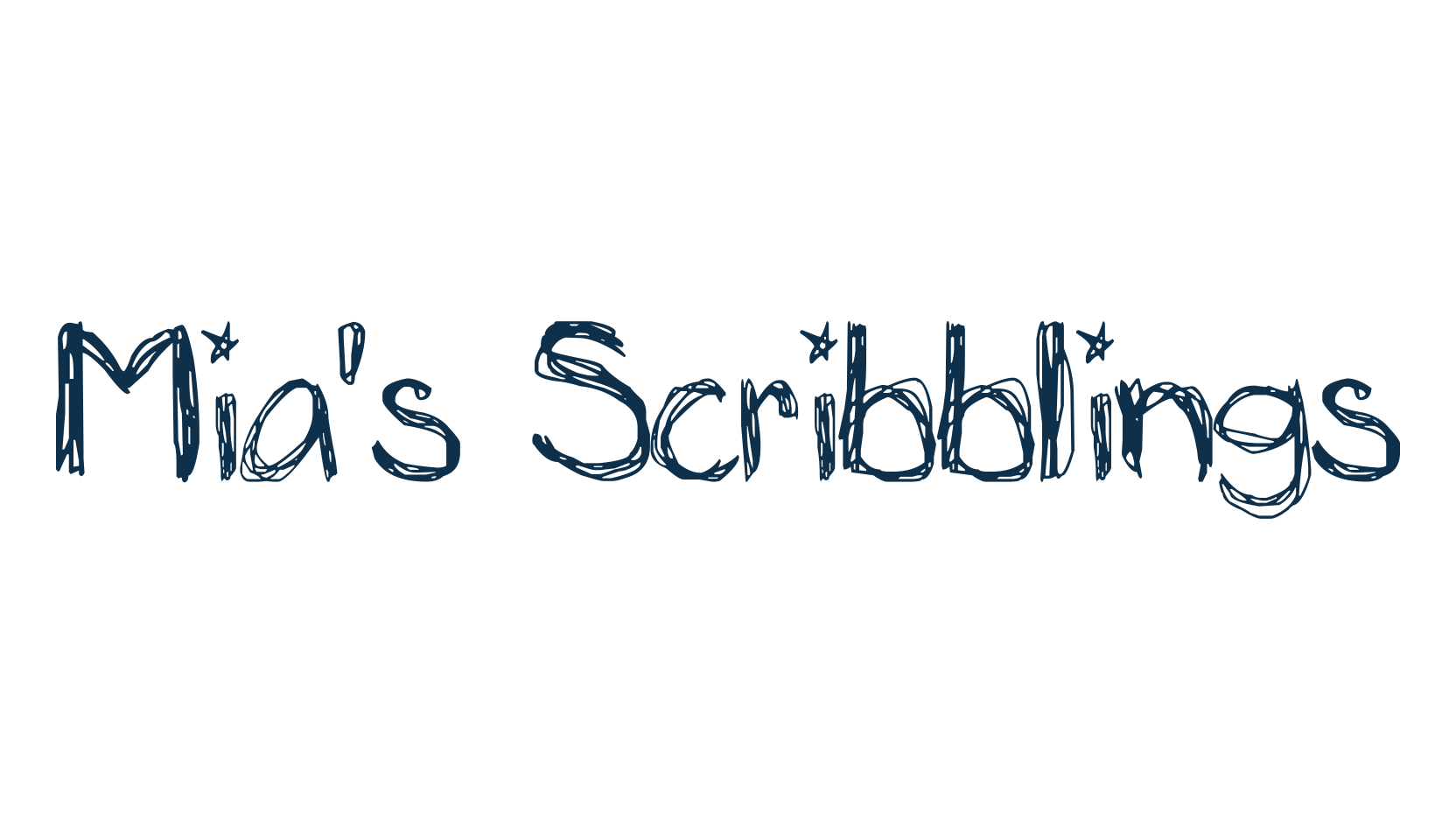 Mia's Scribblings, fancy various decorative script calligraphy font preview