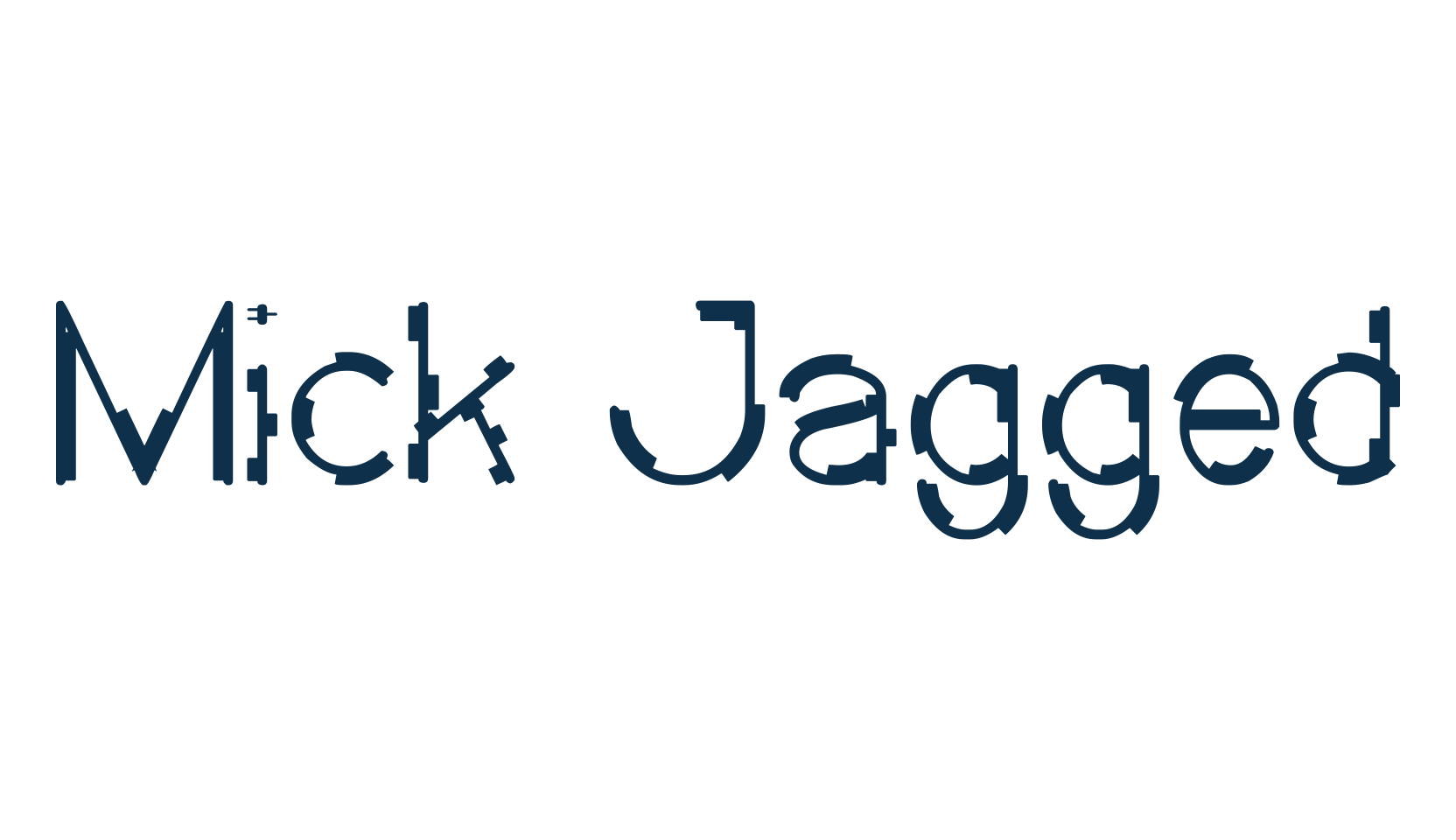 Mick Jagged, various font preview