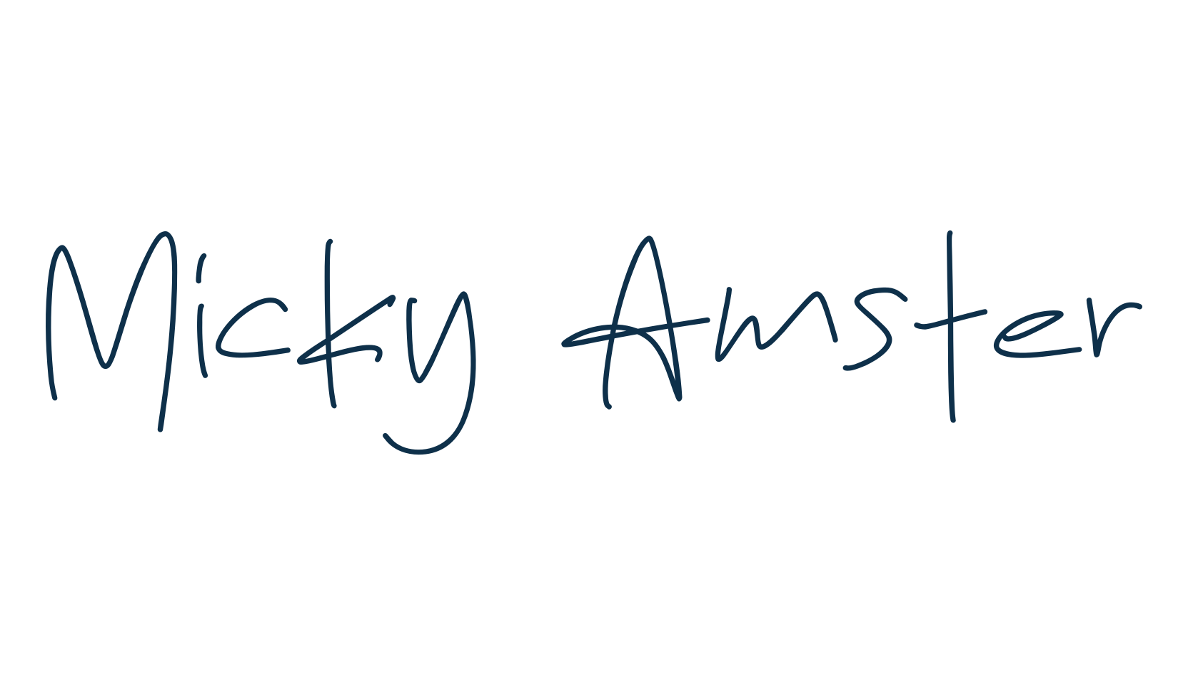 Micky Amster, script handwritten fancy decorative calligraphy font preview