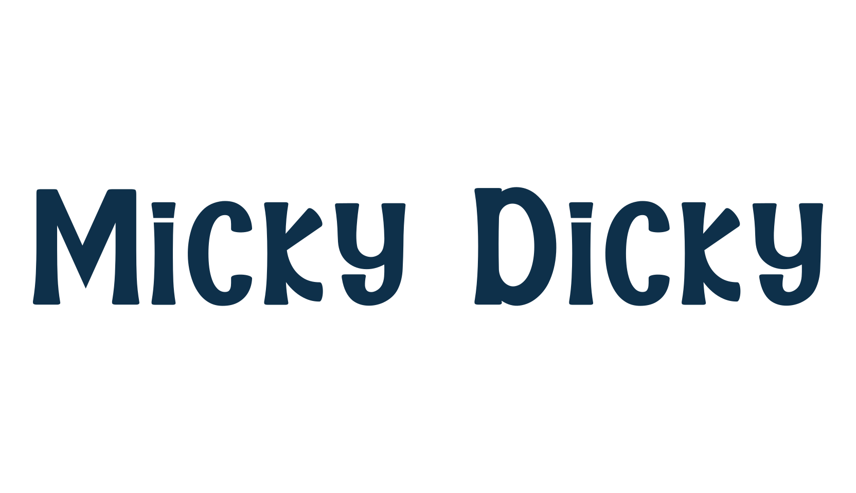 Micky Dicky, fancy decorative font preview