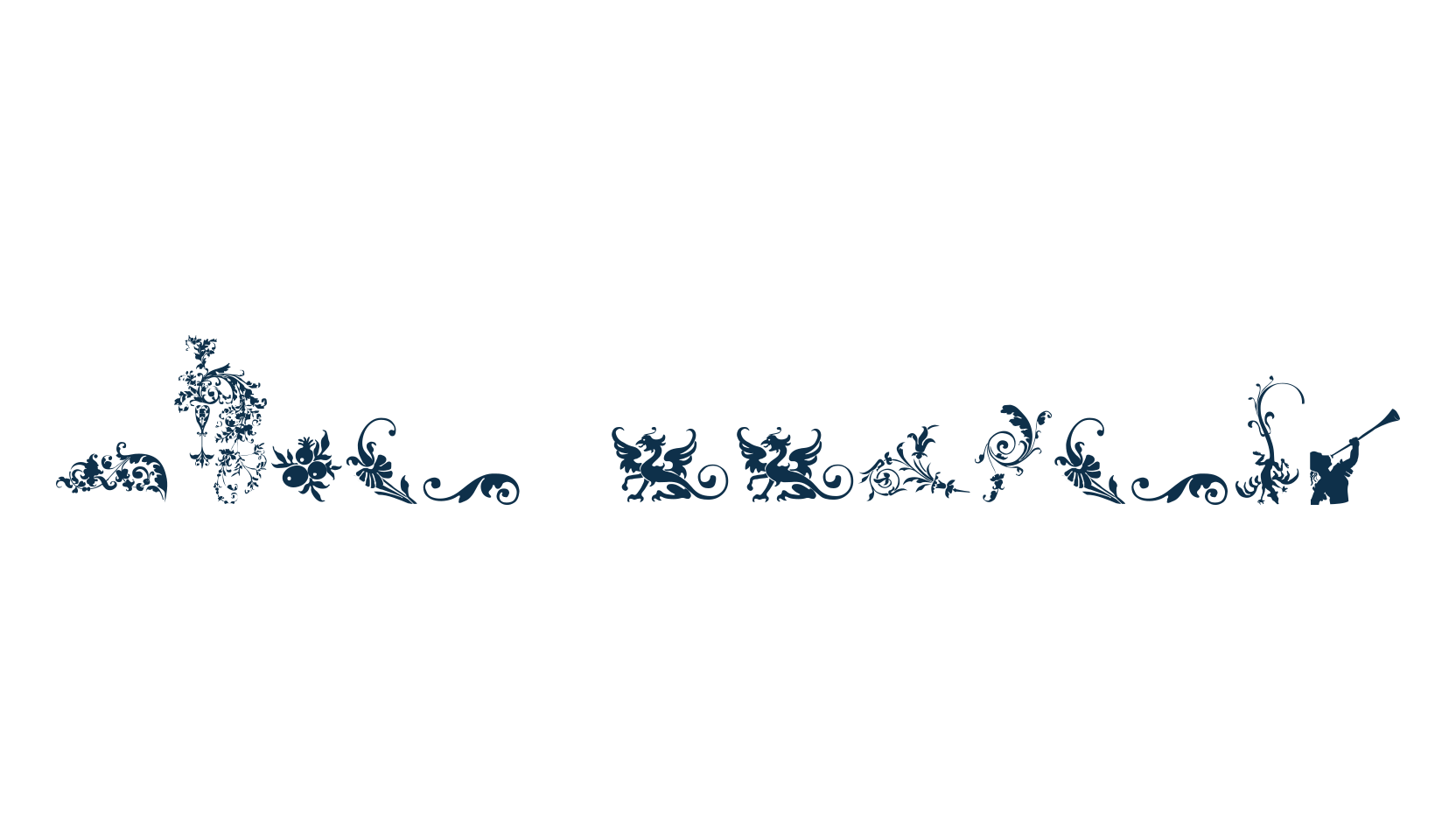 Micro Fleurons, fancy decorative font preview