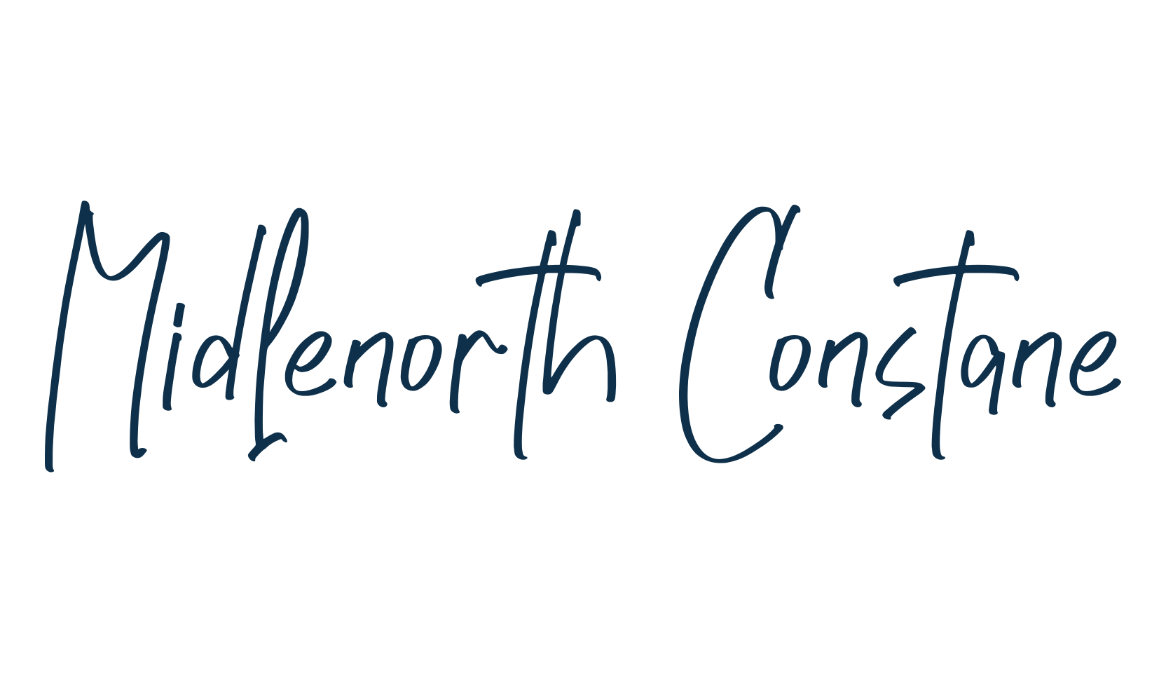 Midlenorth Constane, script handwritten fancy decorative calligraphy font preview