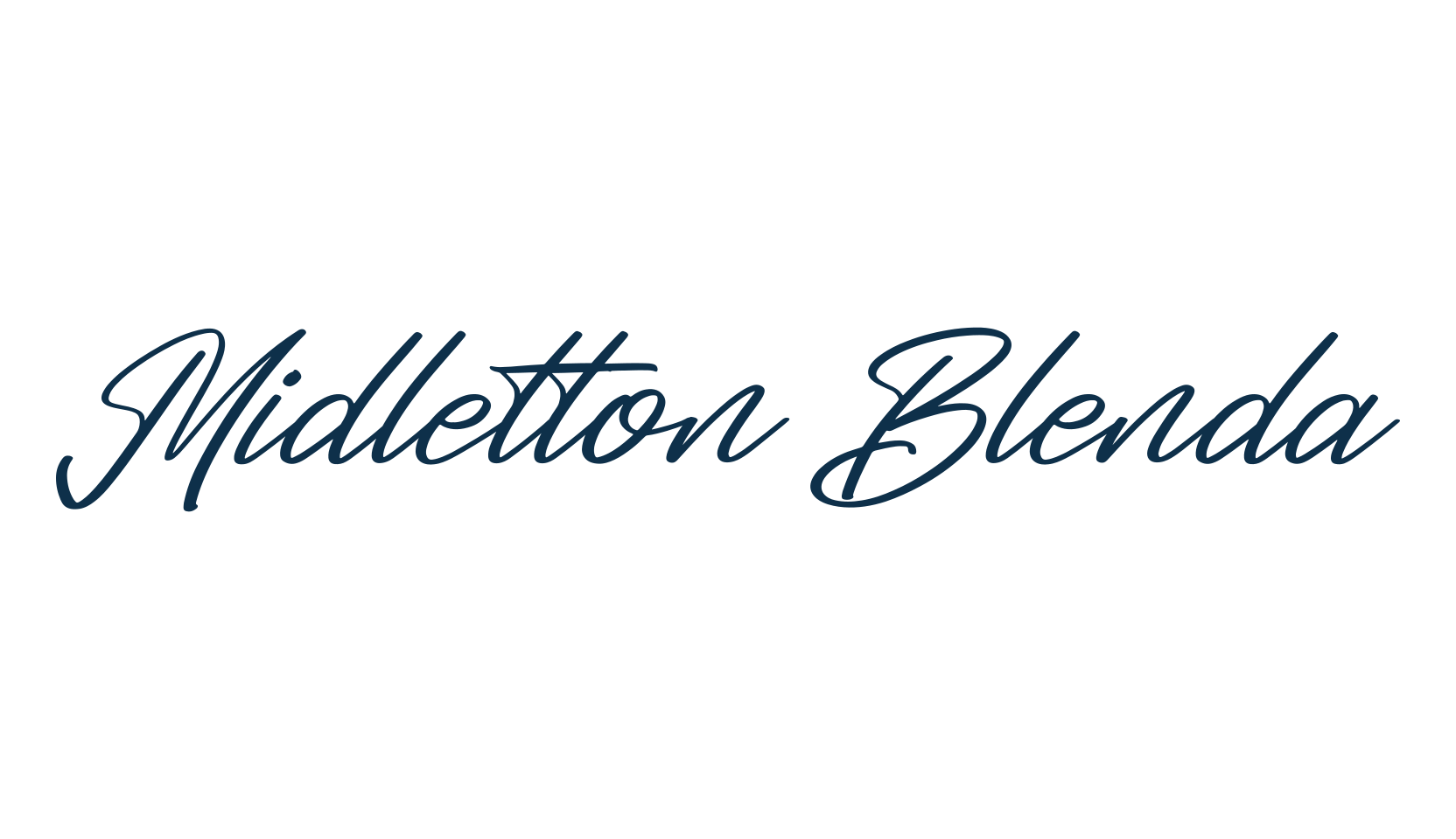 Midletton Blenda, script calligraphy fancy decorative font preview