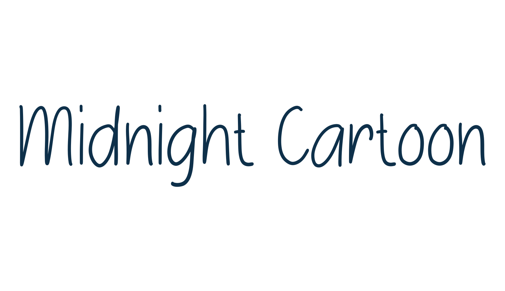 Midnight Cartoon, handwriting font preview