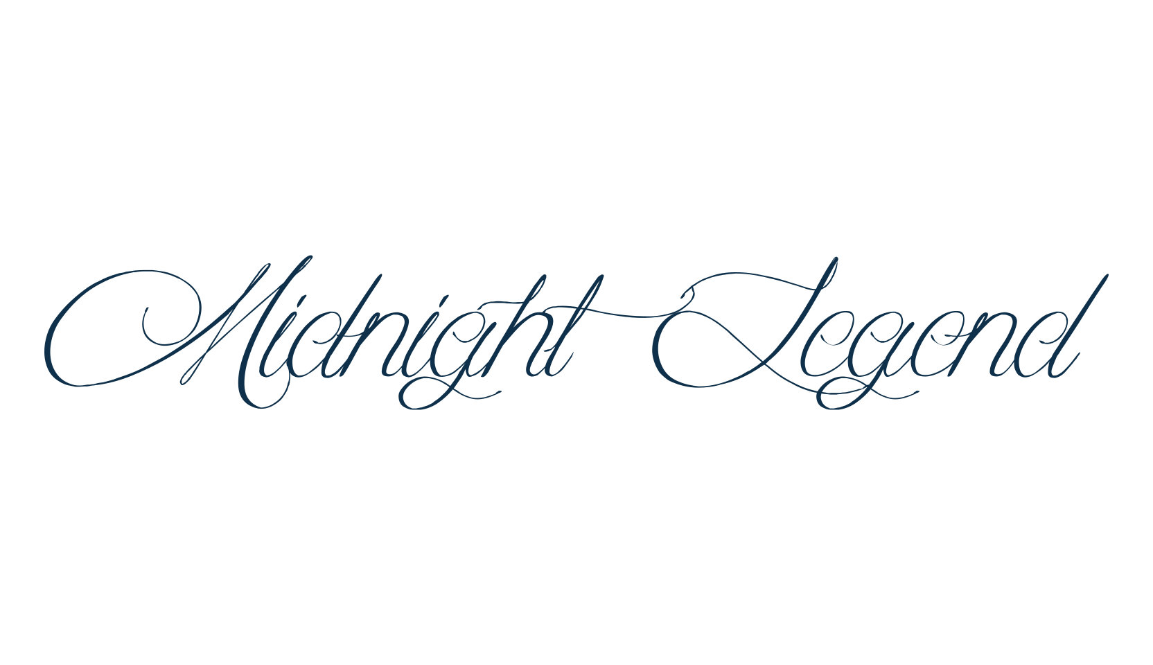 Midnight Legend, script calligraphy fancy decorative font preview