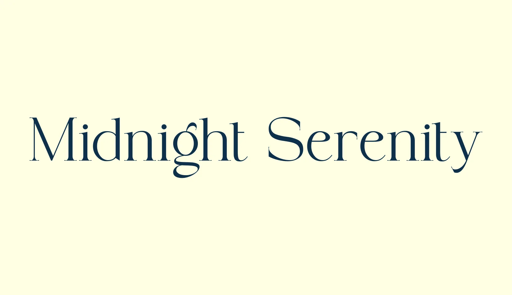 Midnight Serenity, basic serif font preview
