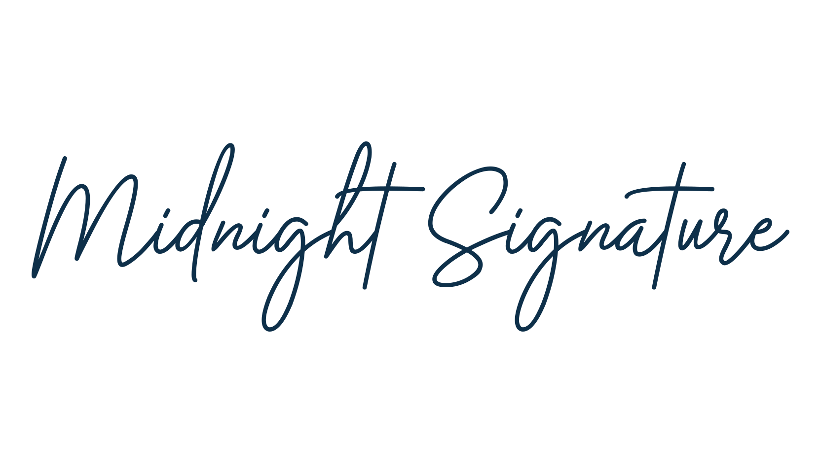 Midnight Signature, script handwritten fancy decorative calligraphy font preview