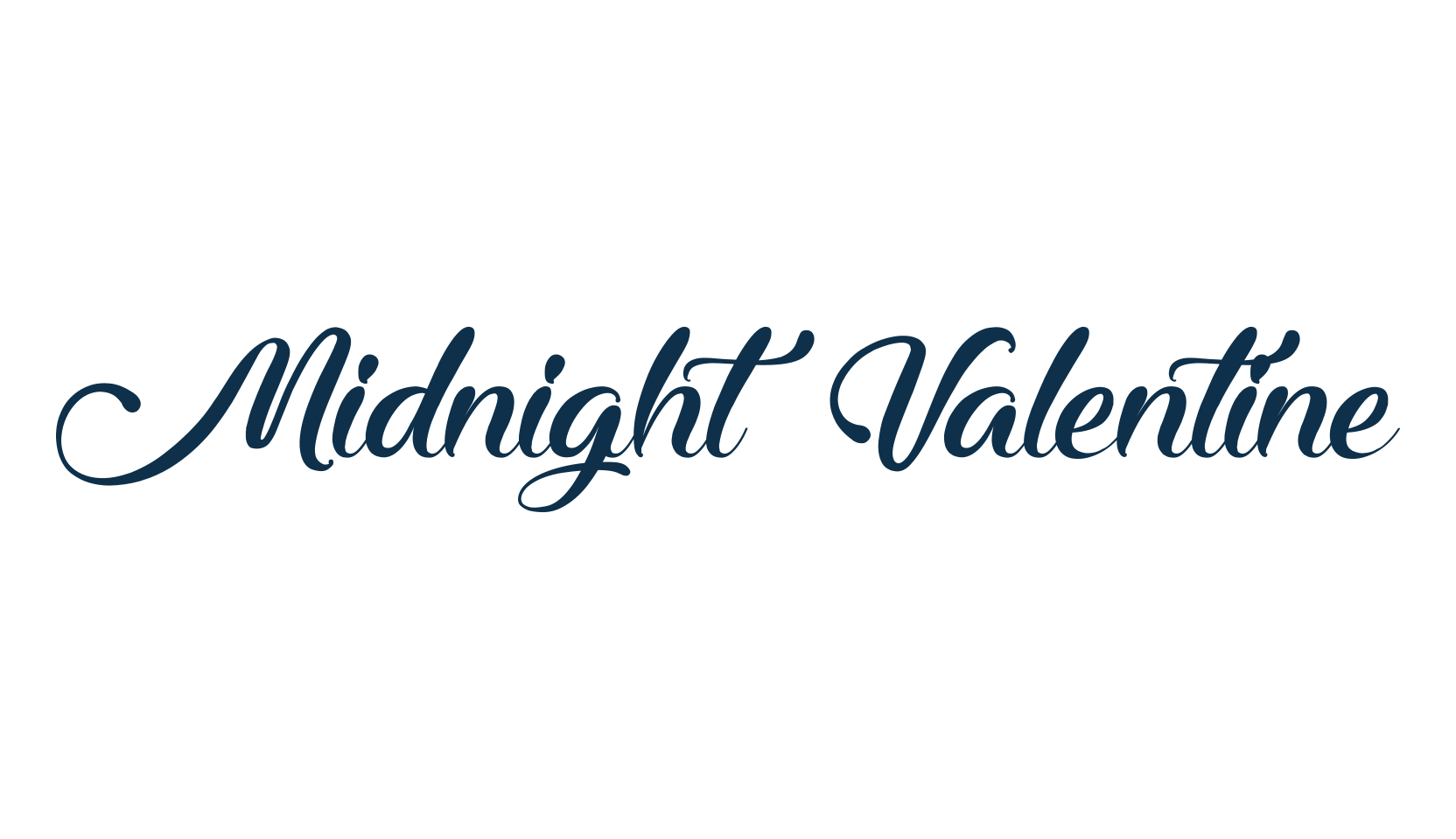 Midnight Valentine, calligraphy font preview