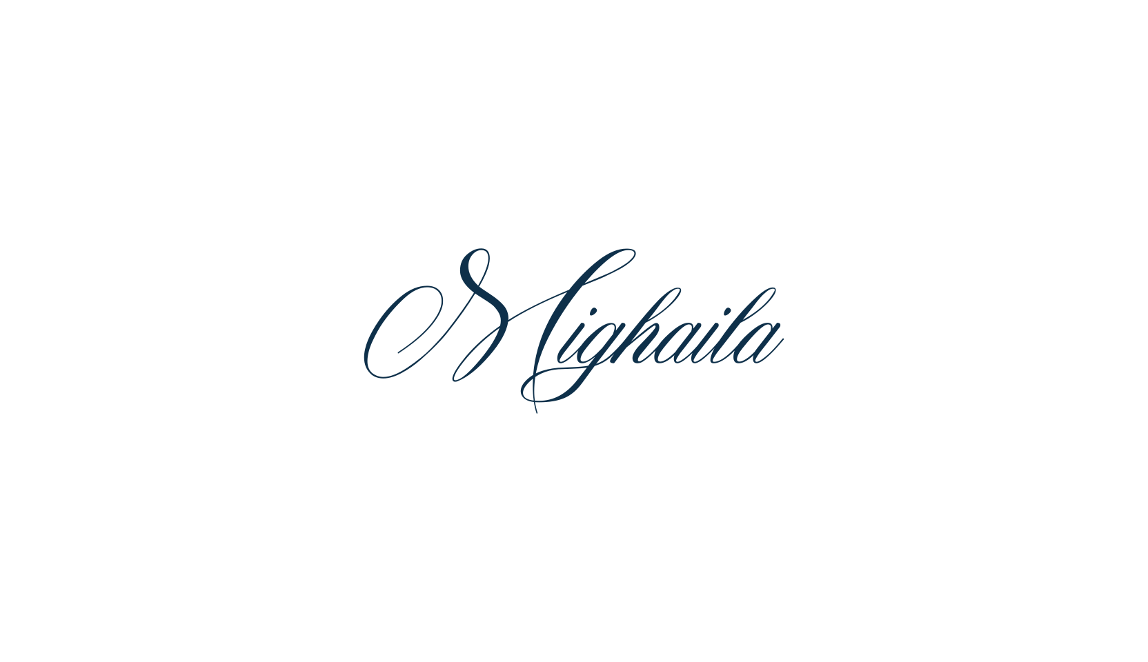 Mighaila, script calligraphy fancy decorative font preview