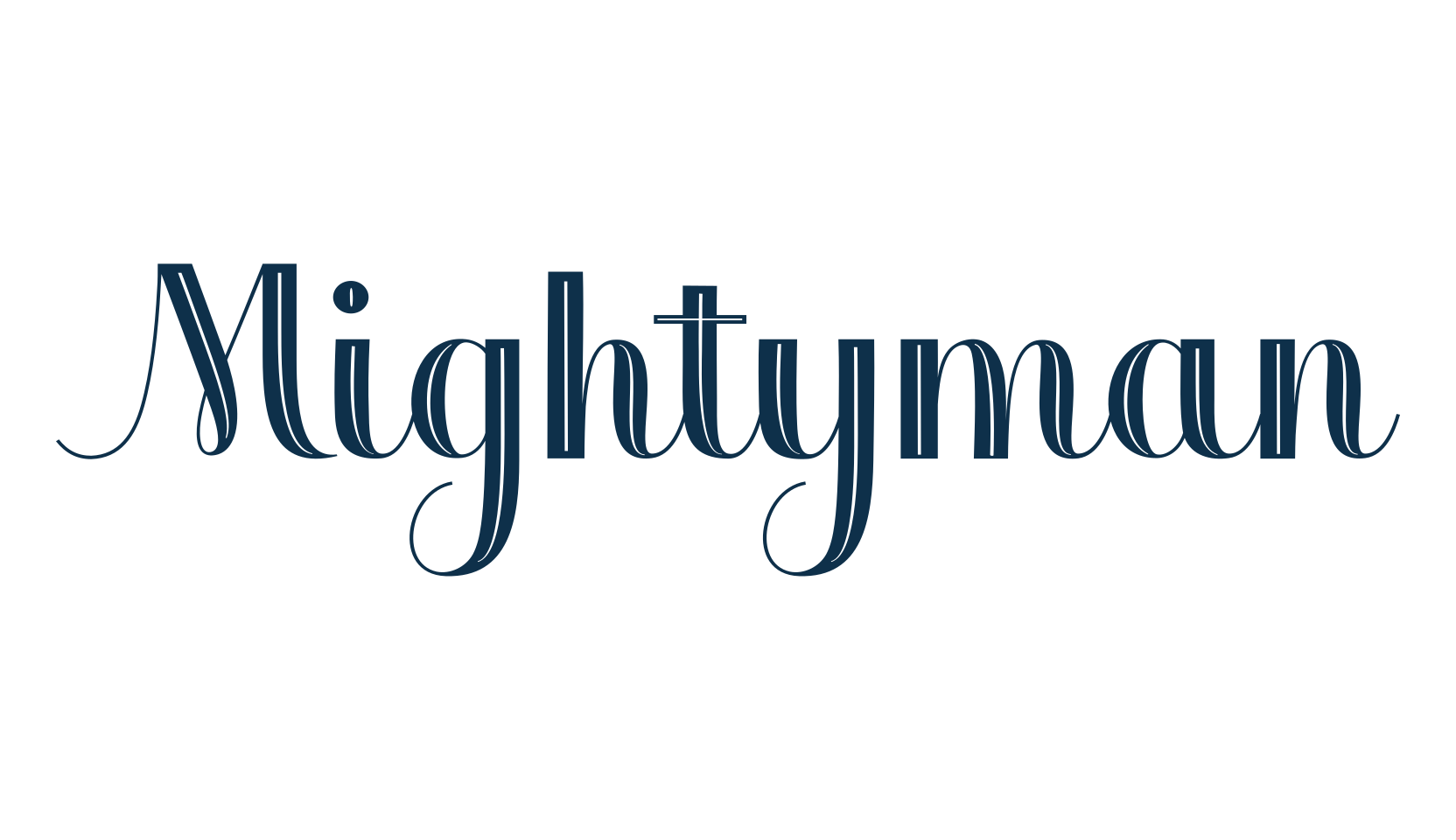 Mightyman, fancy various decorative script calligraphy font preview