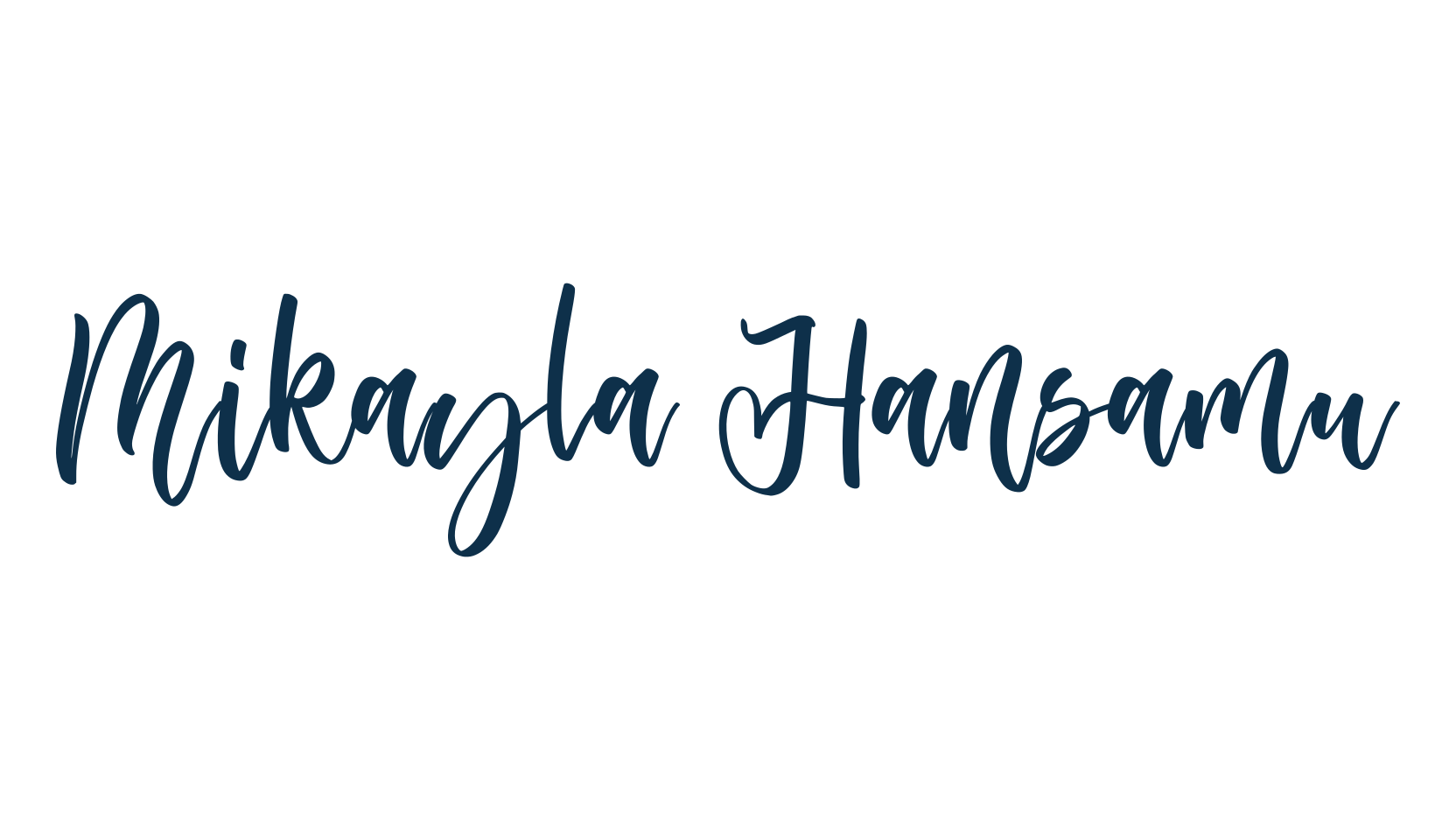 Mikayla Hansamu, calligraphy font preview