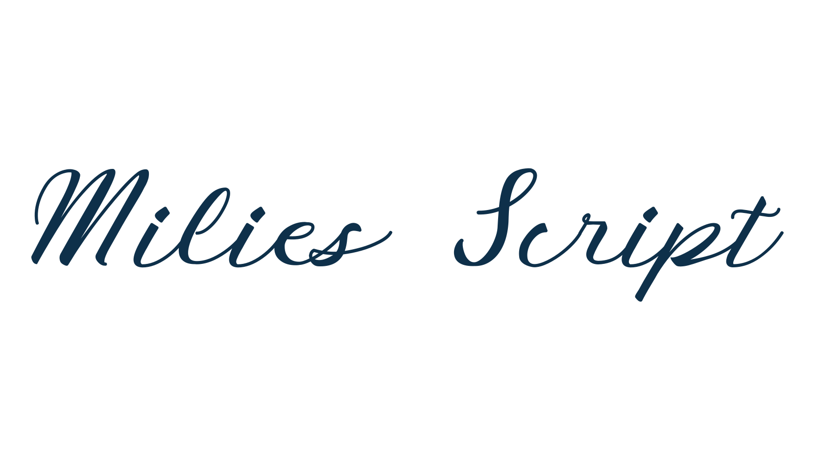 Milies Script, script calligraphy fancy decorative font preview
