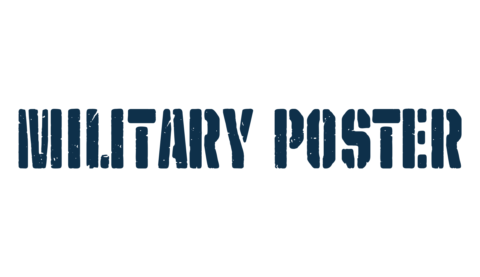 Military Poster, fancy stencil, army decorative font preview