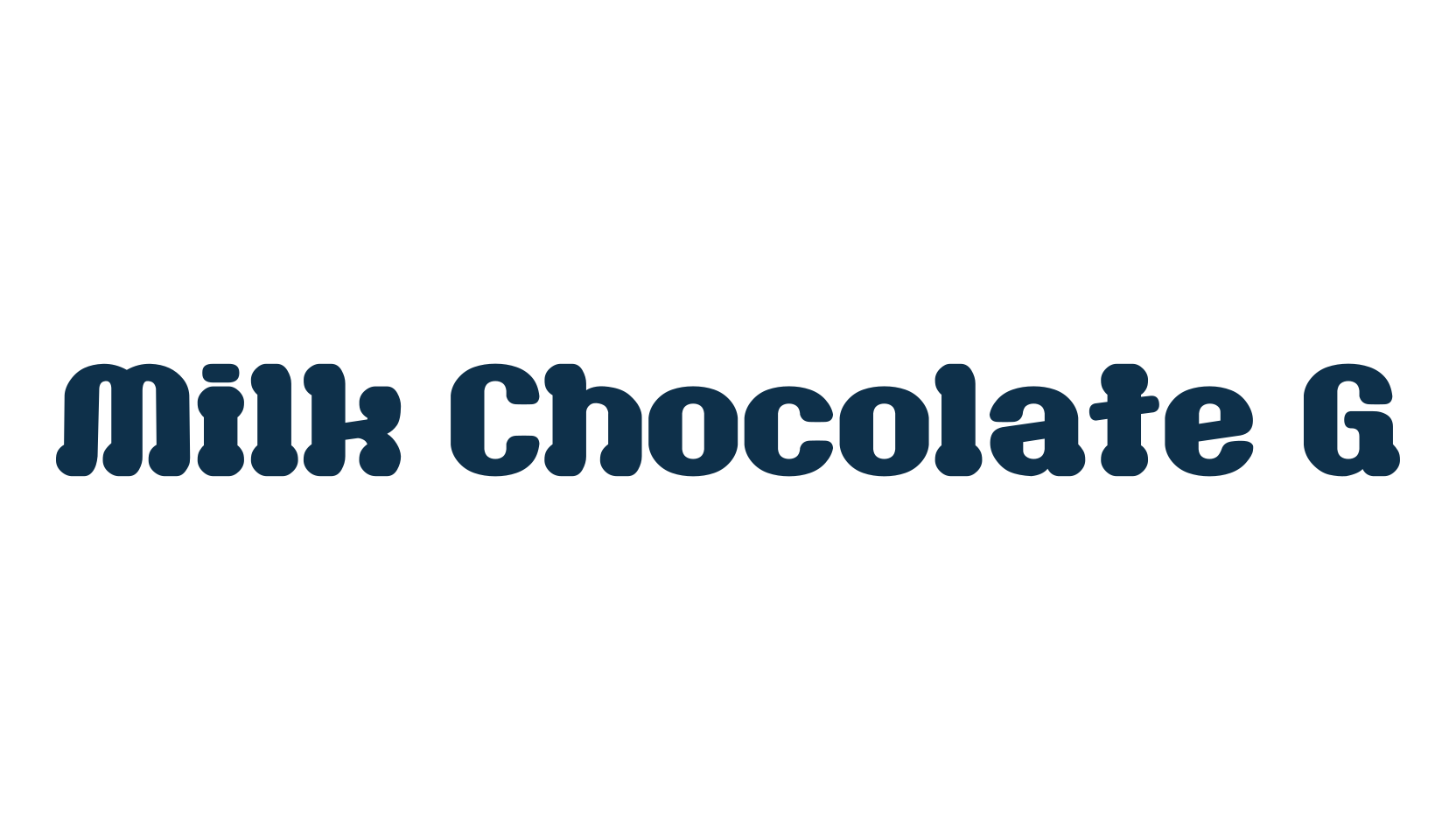 Milk Chocolate G, groovy font preview