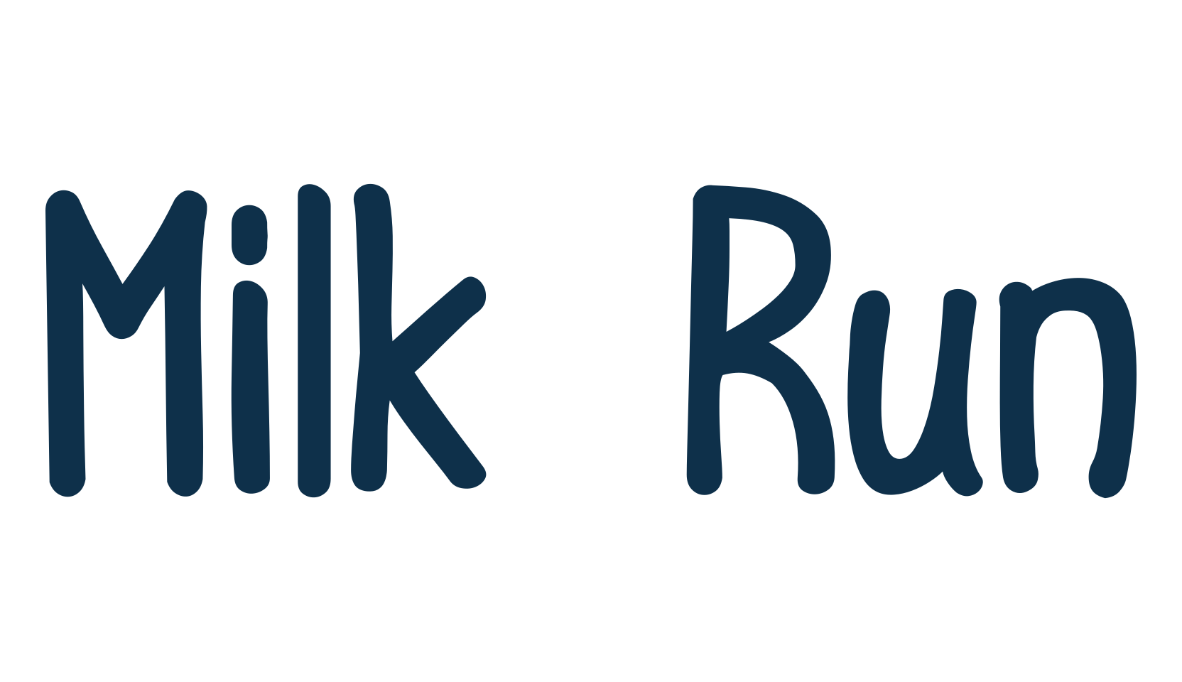 Milk Run, various font preview