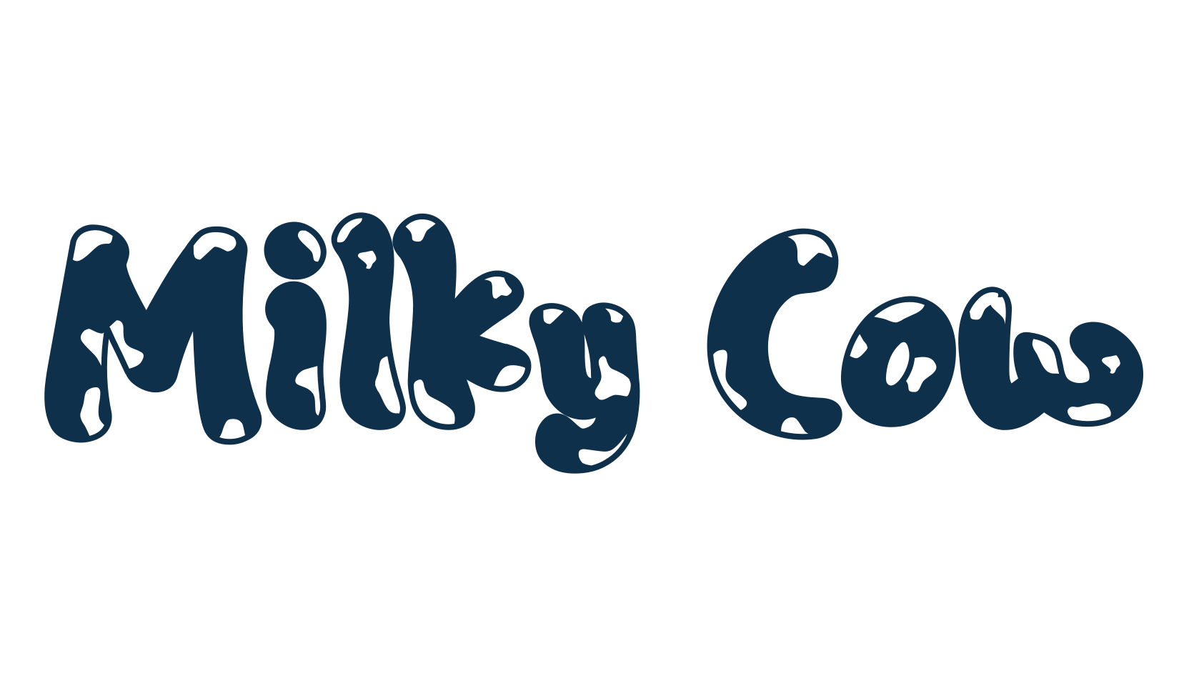 Milky Cow, fancy cartoon decorative font preview