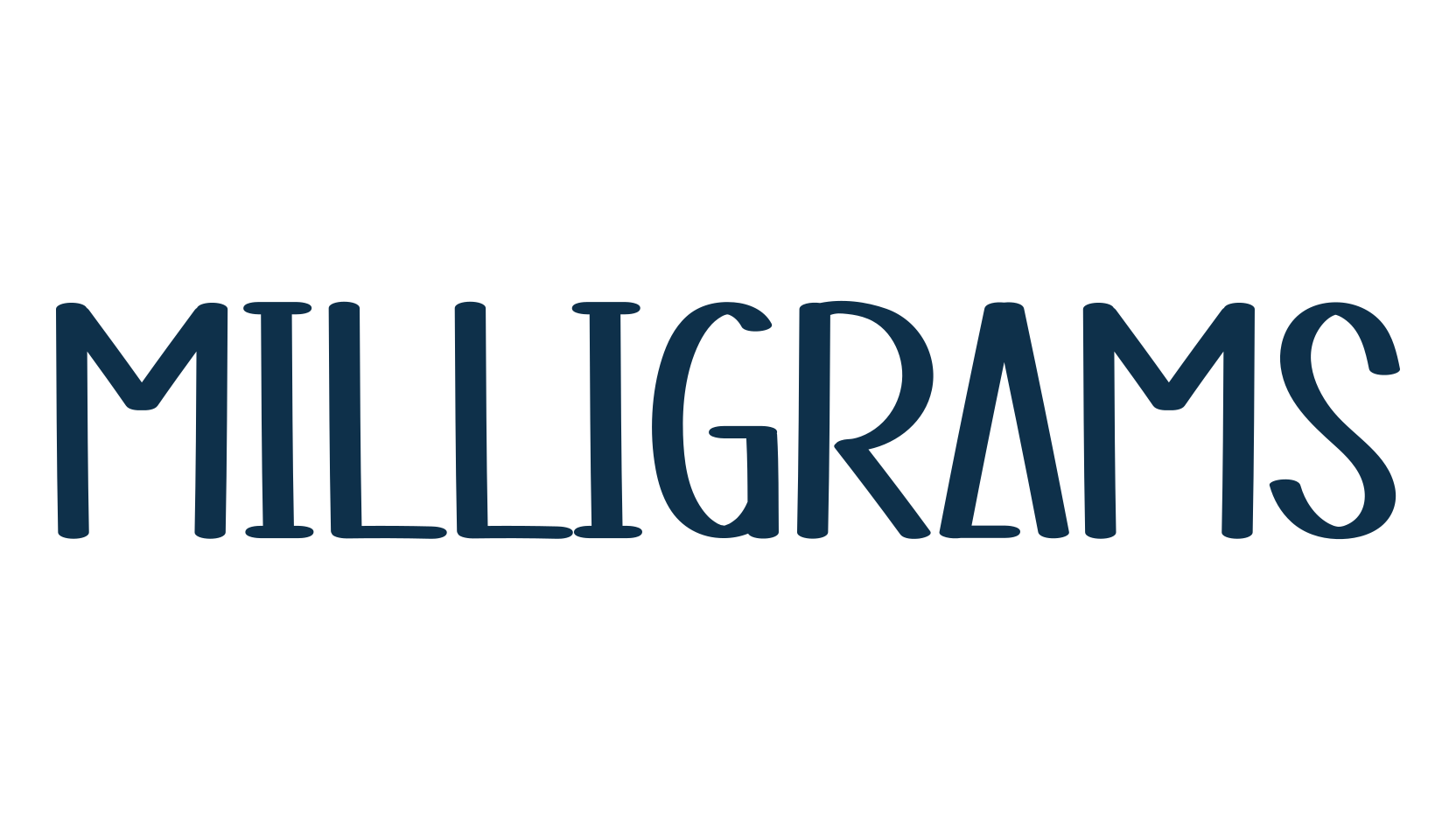 Milligrams, display market font preview