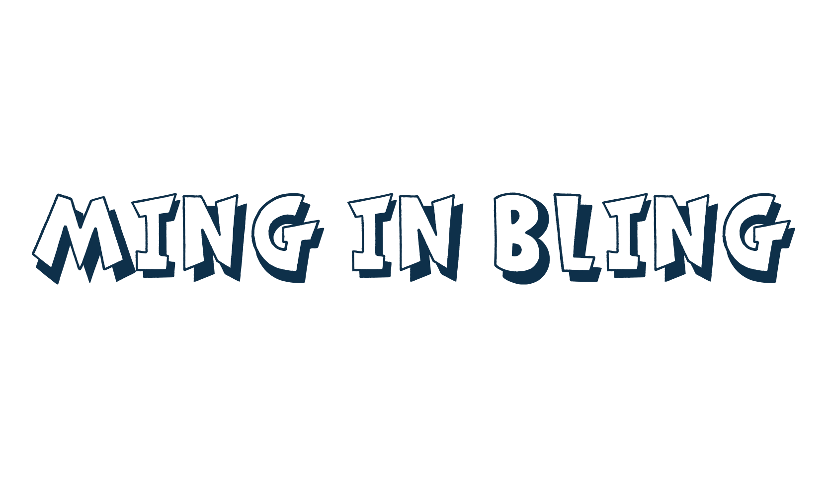 Ming in Bling, cartoon font preview