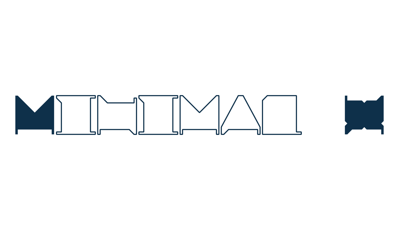 Minimal X, techno square sci-fi font preview