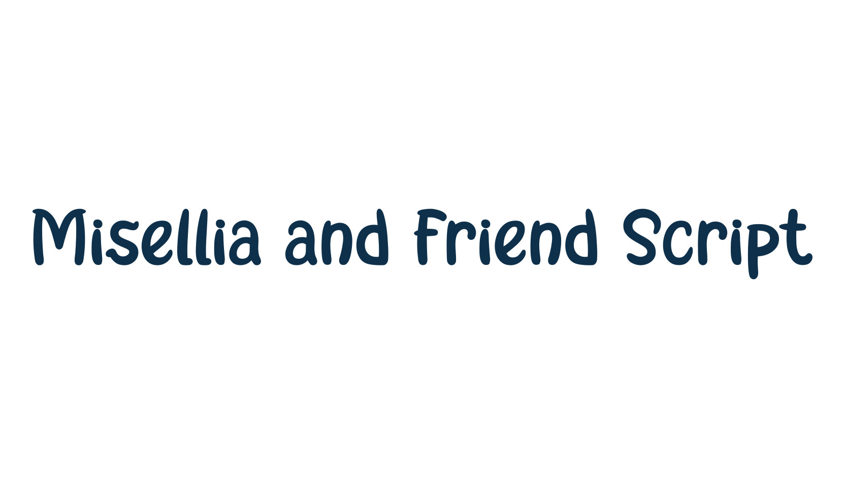 Misellia and Friend Script, display market font preview