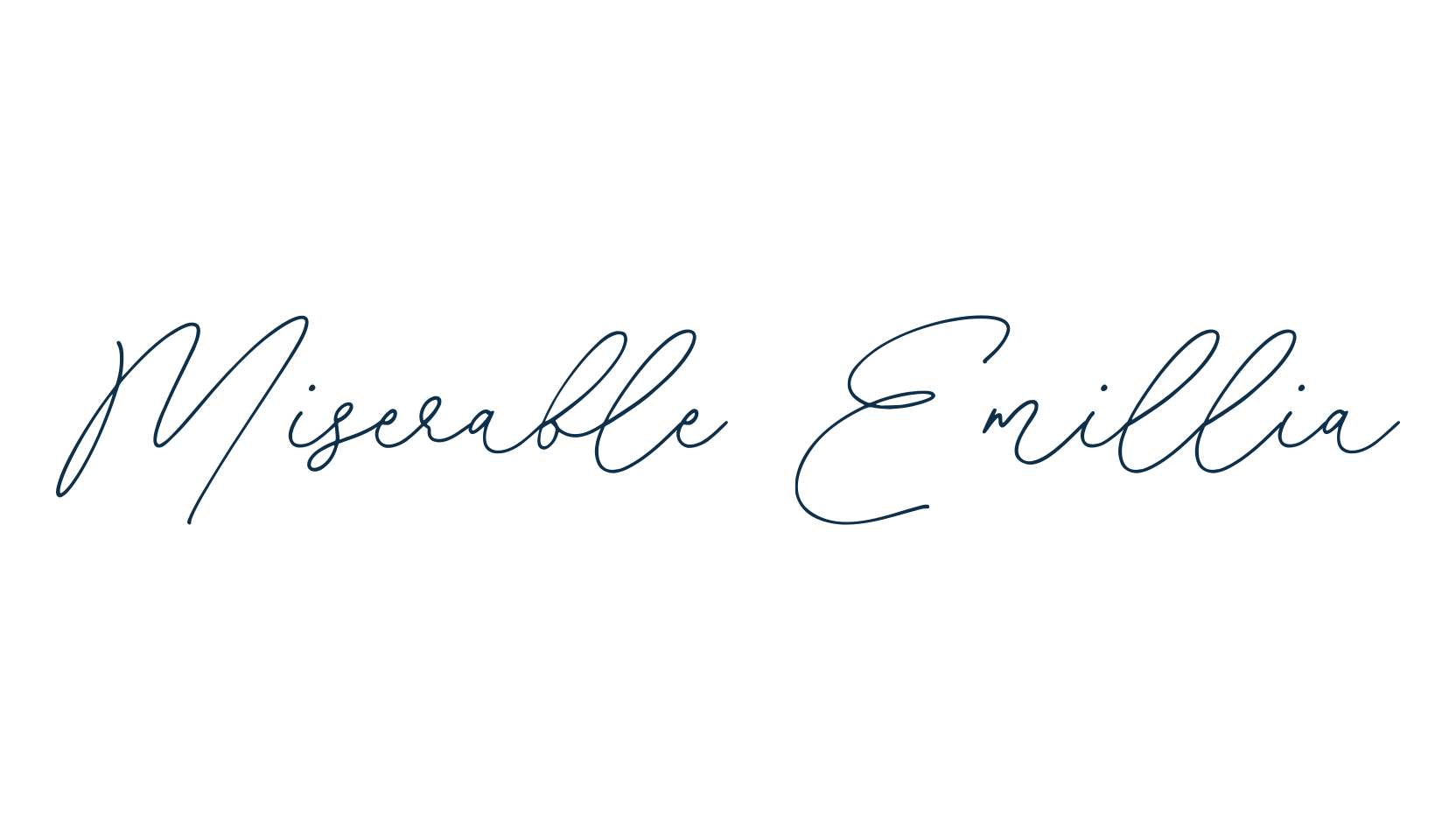 Miserable Emillia, handwriting font preview