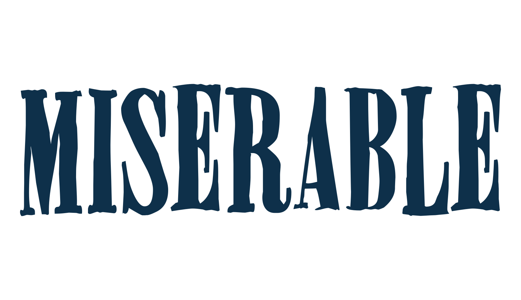 Miserable, eroded font preview