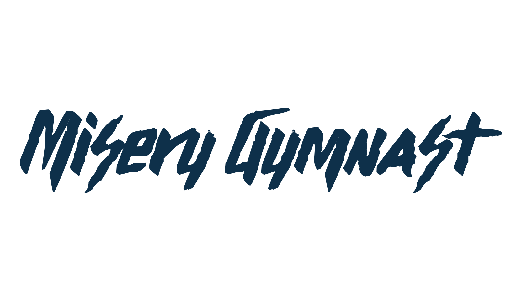 Misery Gymnast, script trash fancy decorative calligraphy font preview