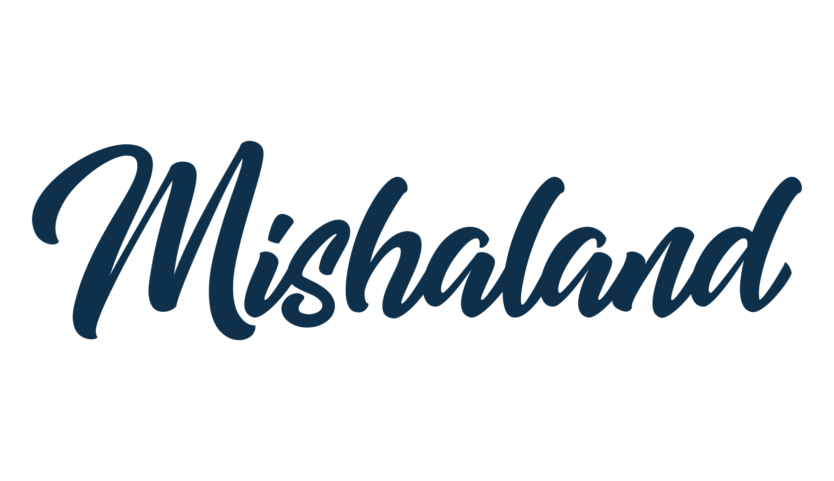 Mishaland, script brush fancy decorative calligraphy font preview