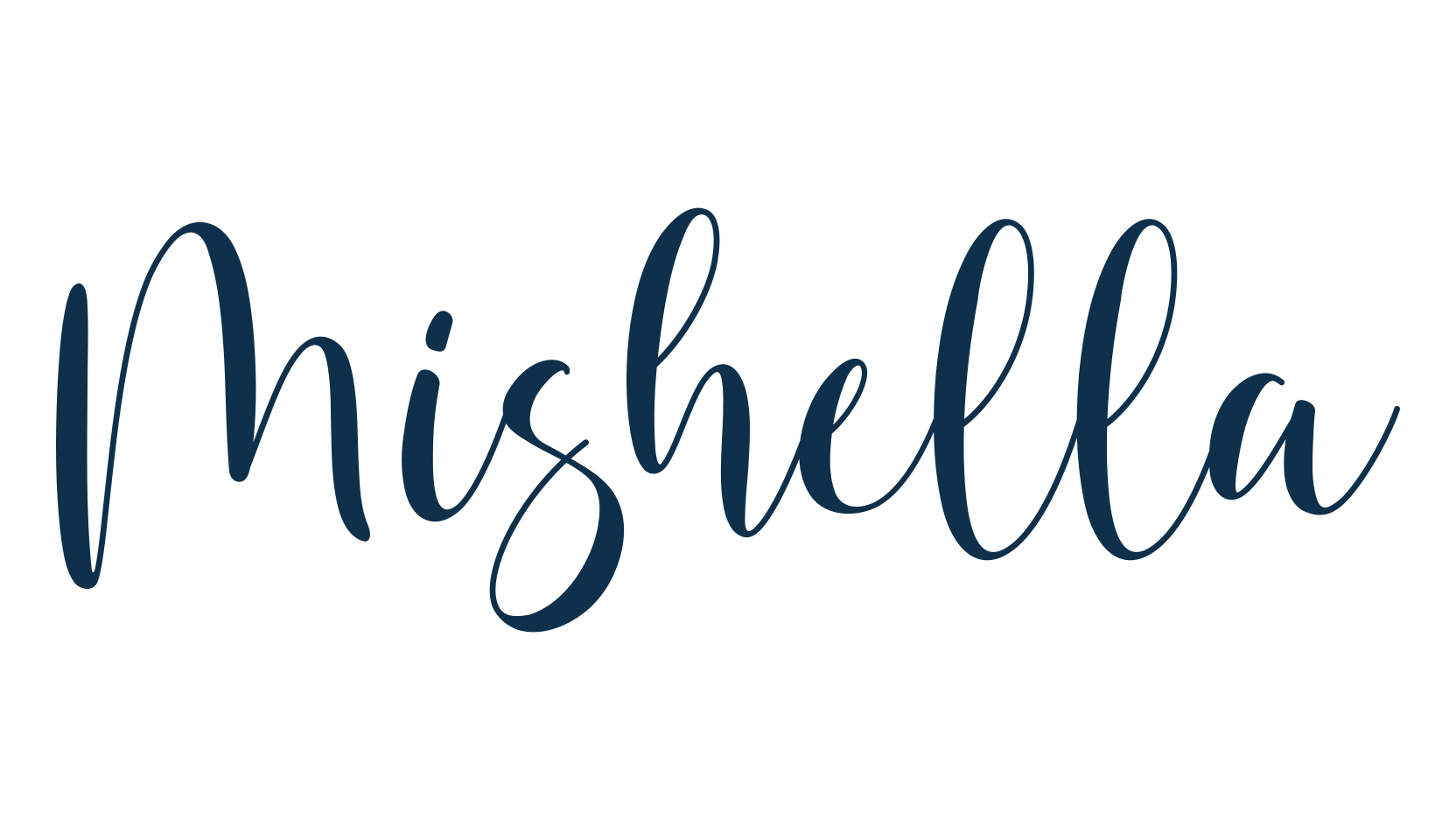 Mishella, script handwritten fancy decorative calligraphy font preview