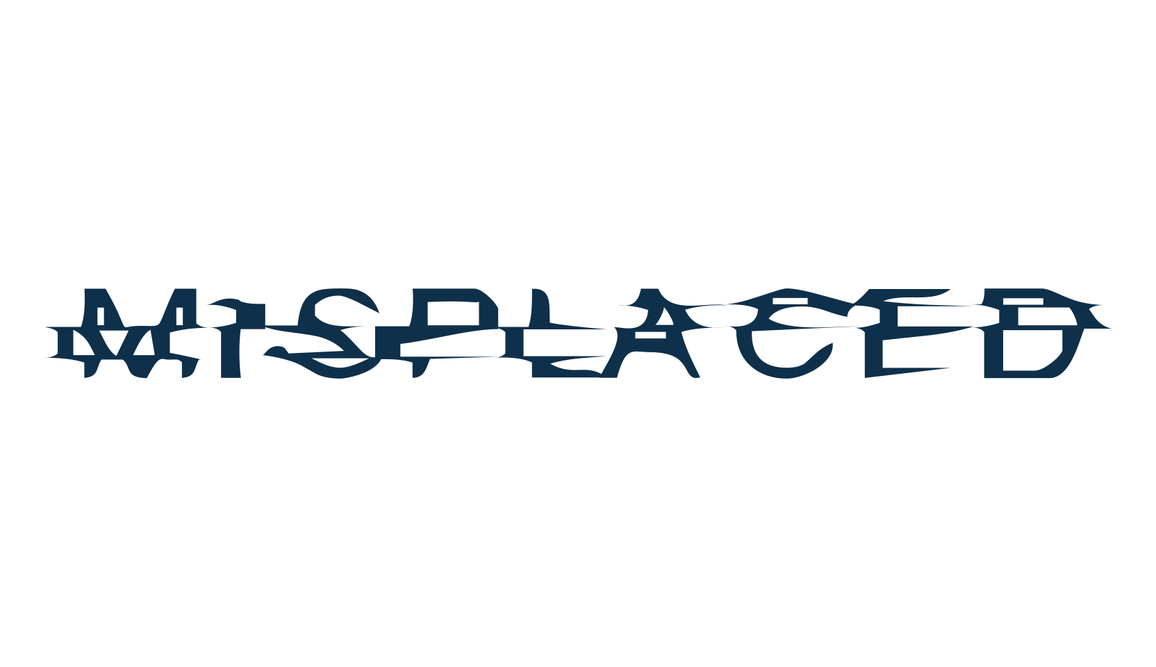 Misplaced, fancy distorted decorative font preview
