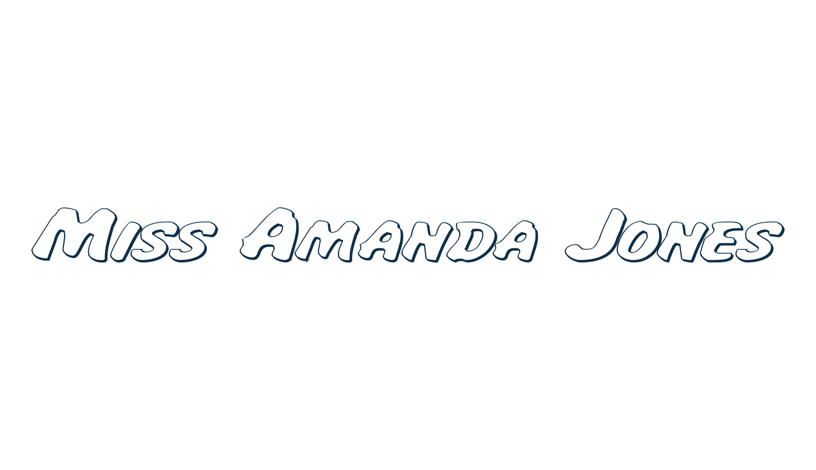 Miss Amanda Jones, fancy cartoon decorative comic font preview