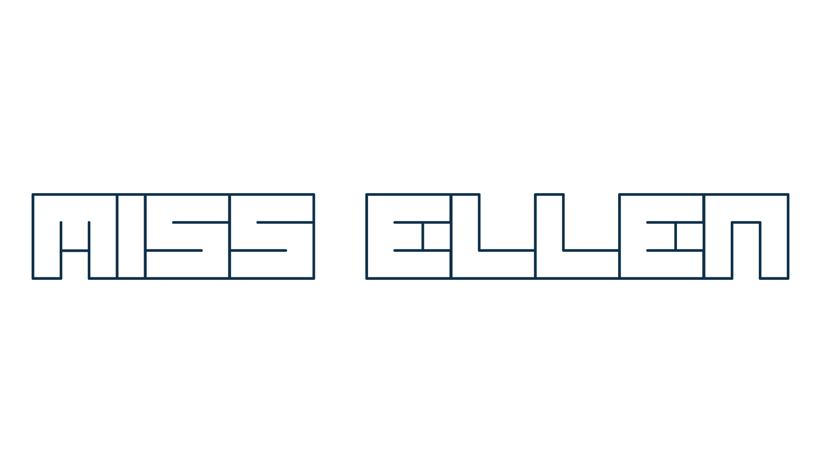 Miss Ellen, techno square sci-fi font preview